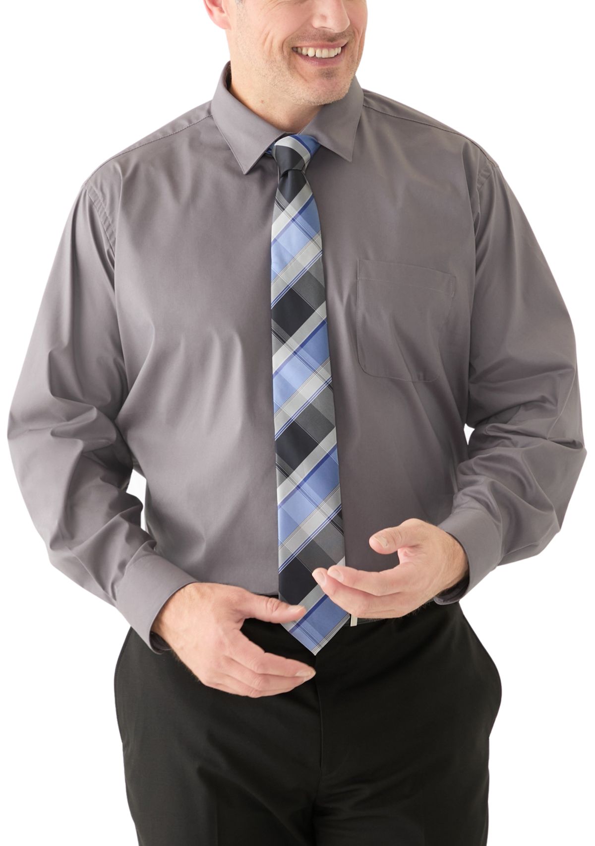 Big & Tall Dress Shirt and Tie Set