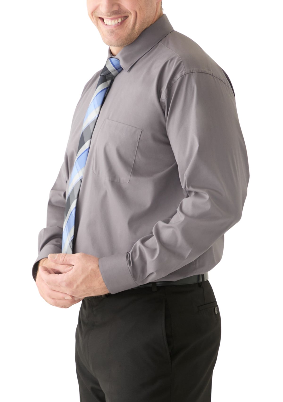 Big & Tall Dress Shirt and Tie Set