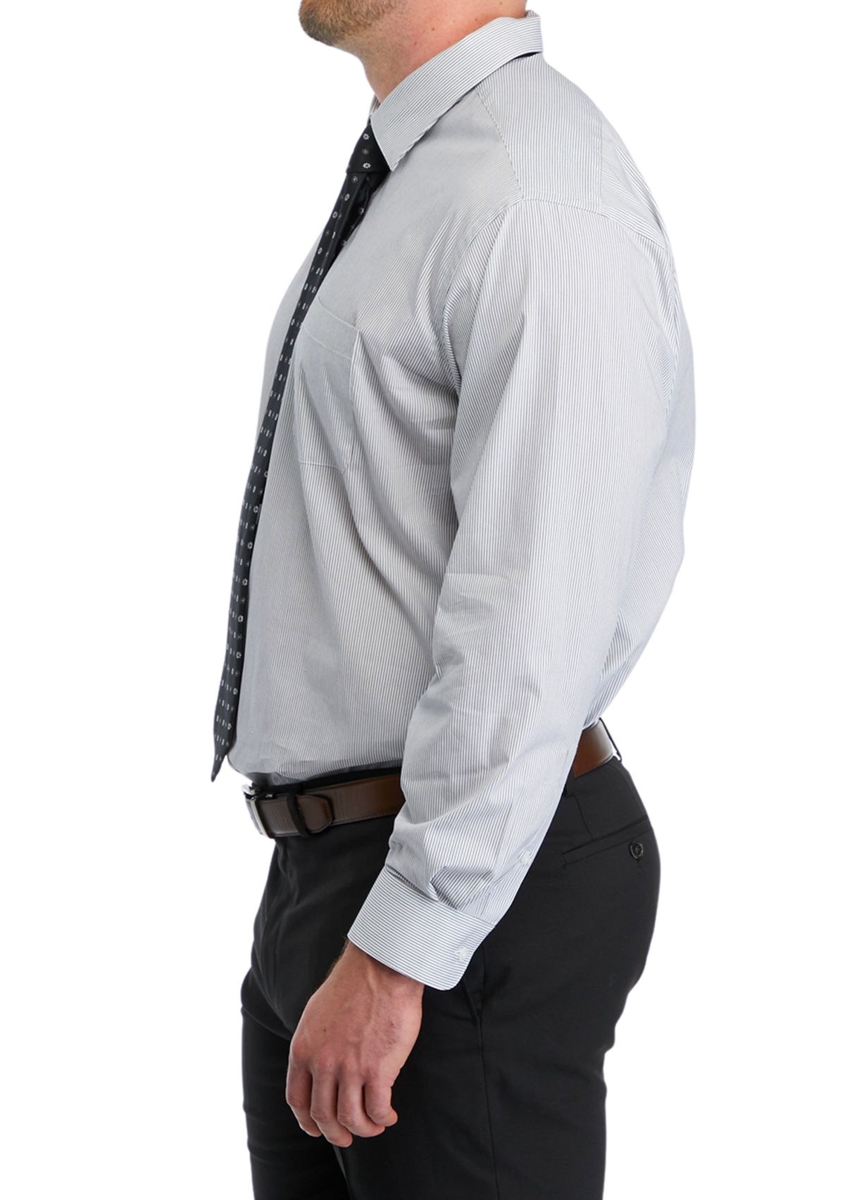 Big & Tall Dress Shirt and Printed Tie Set