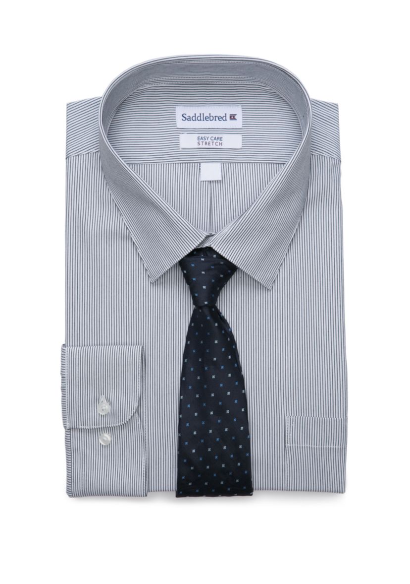 Big & Tall Allover Stretch Tall Fit Dress Shirt