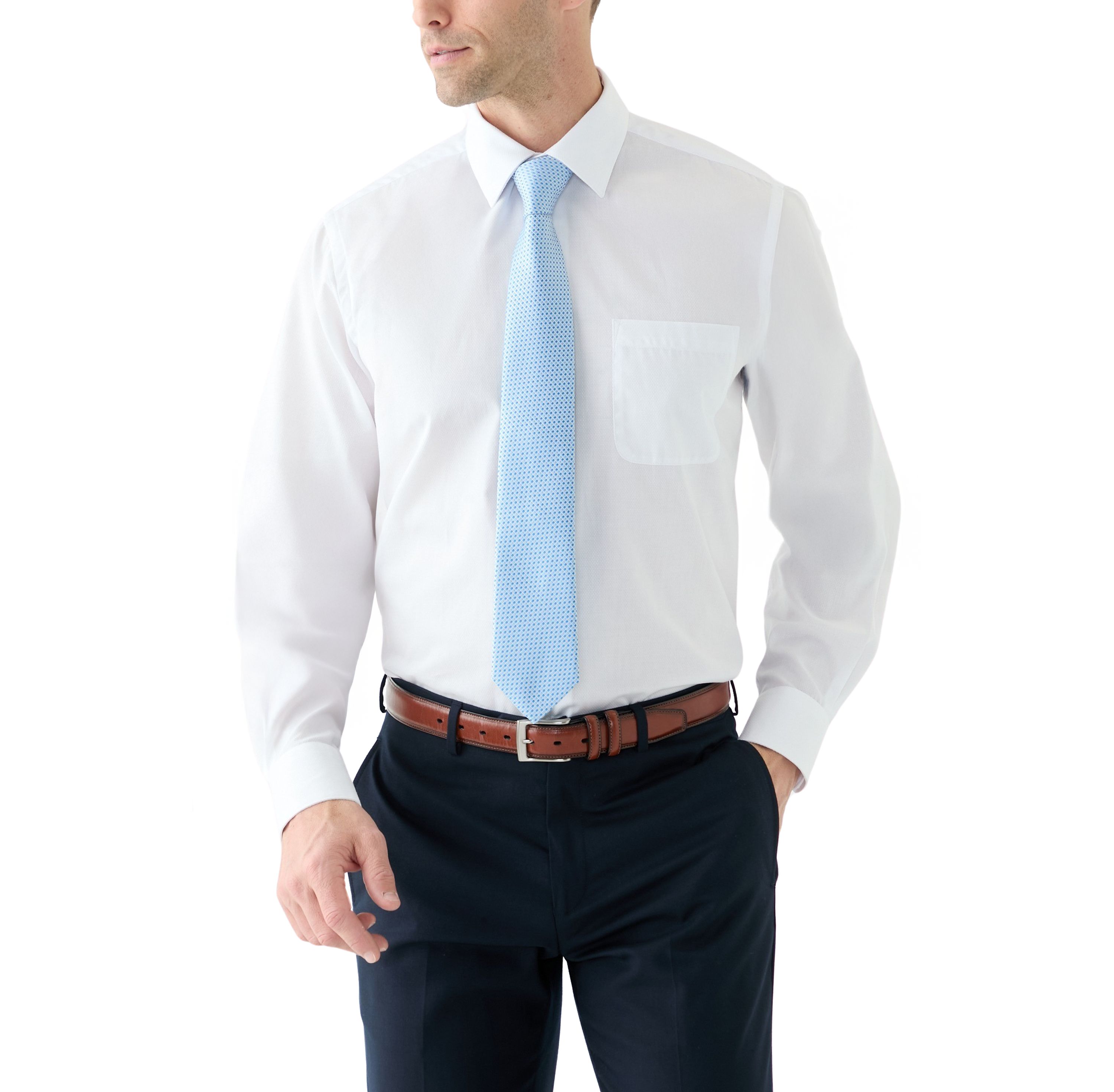 Woven Button Down Shirt and Tonal Tie Set