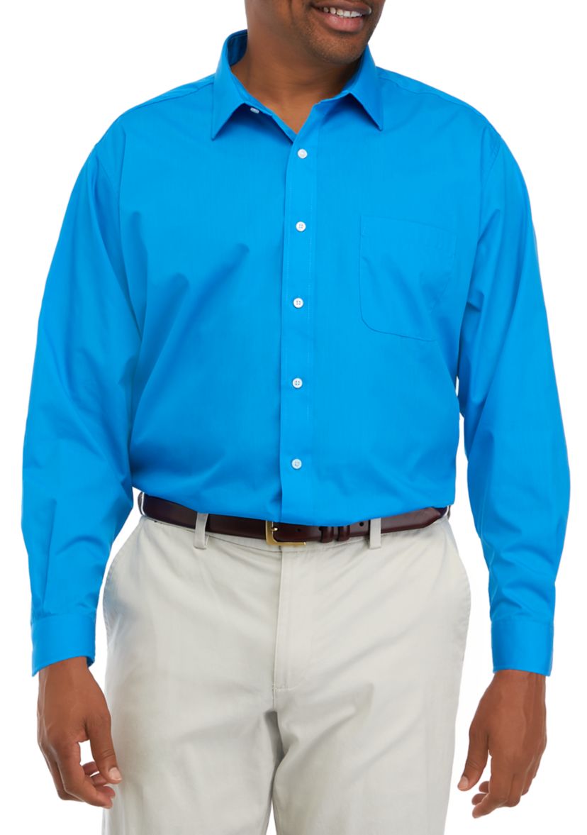 Big & Tall Solid Stretch Collar Shirt