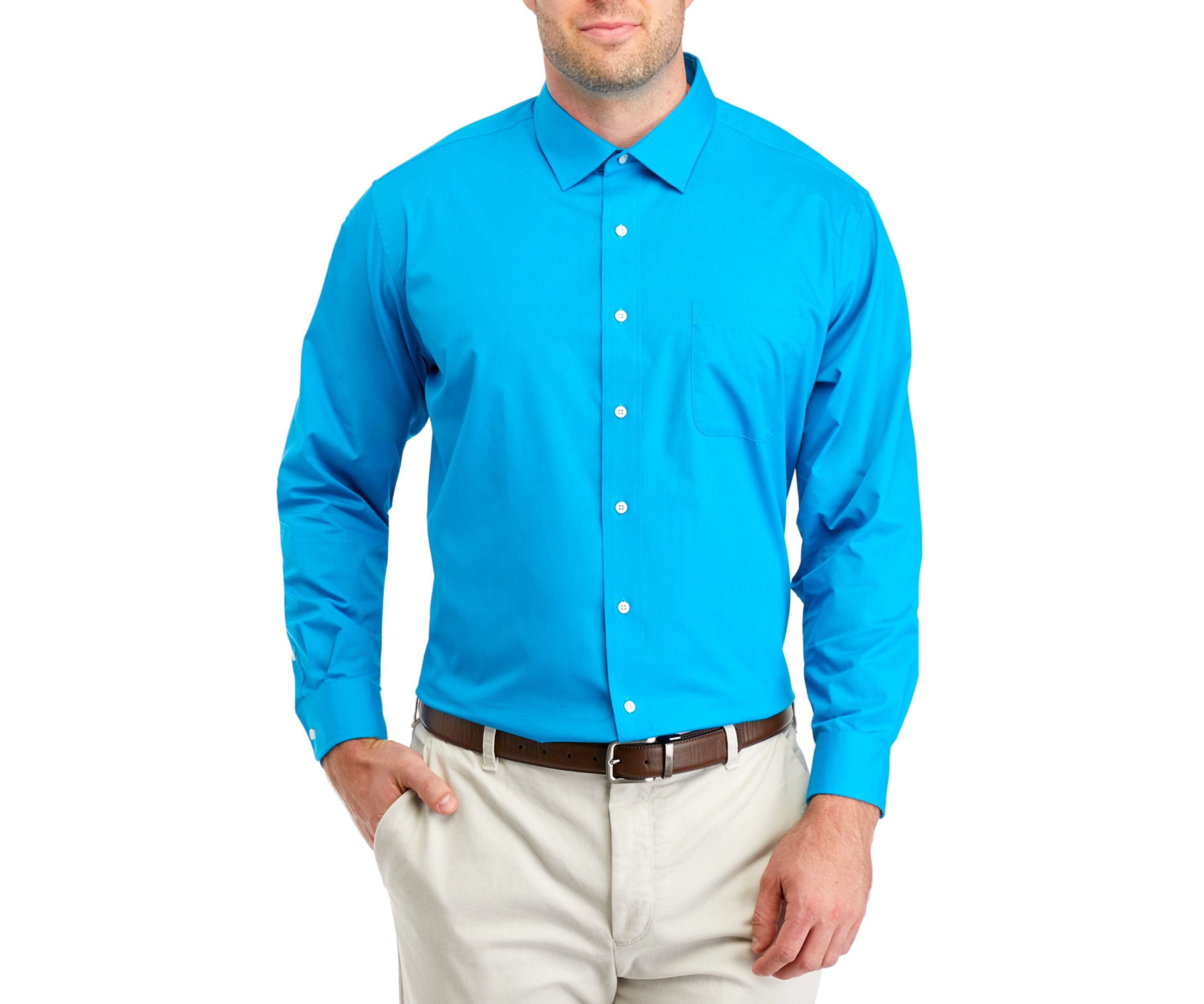Mens Big Solid Stretch Shirt
