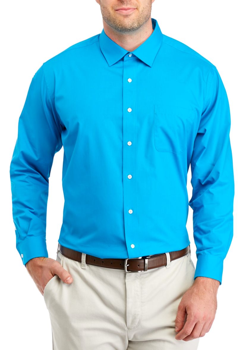 Mens Big Solid Stretch Shirt