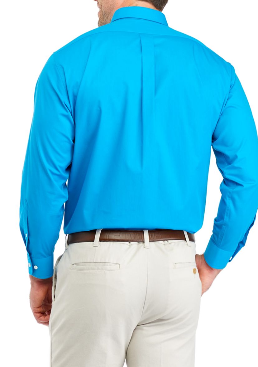 Mens Big Solid Stretch Shirt