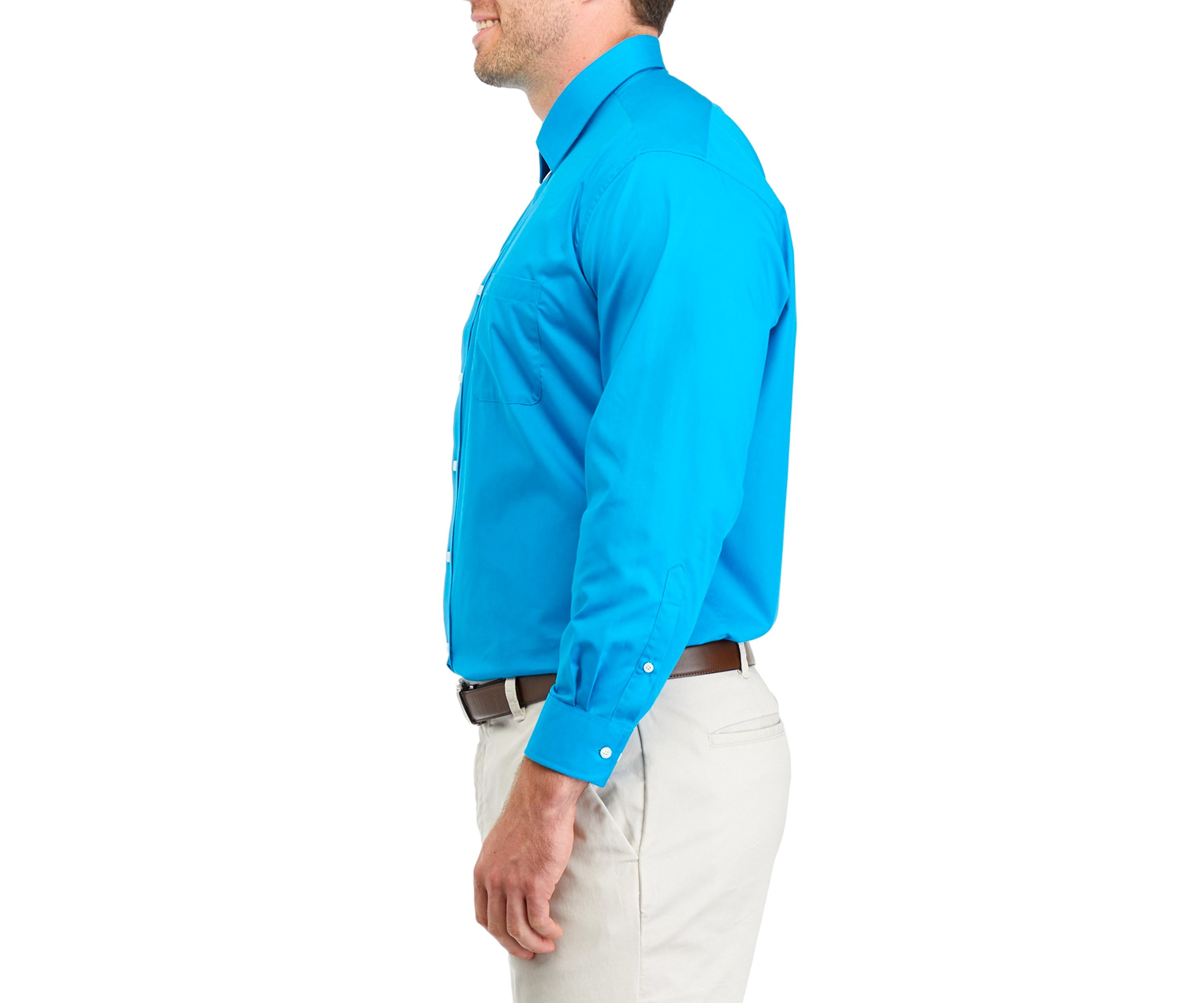 Mens Big Solid Stretch Shirt
