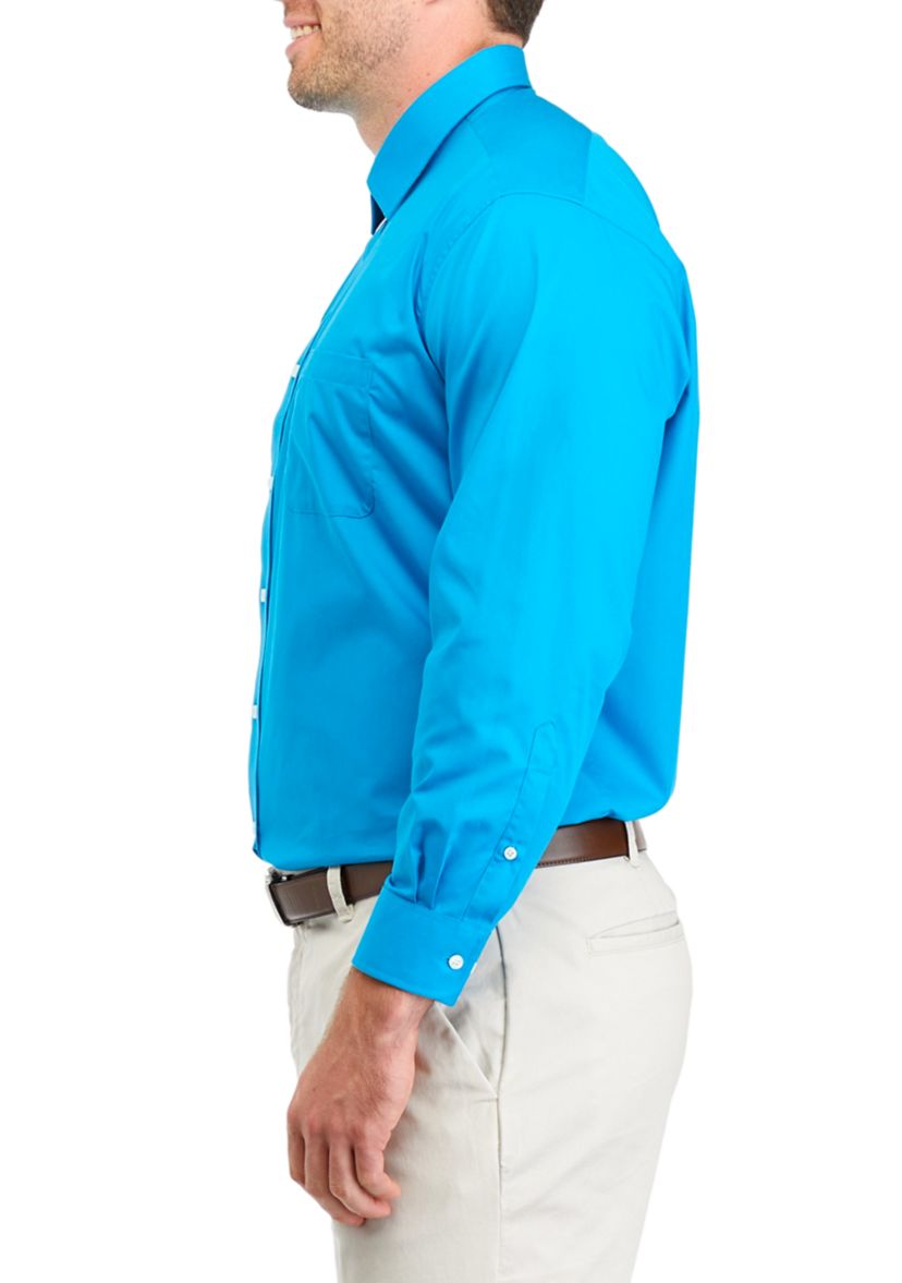 Mens Big Solid Stretch Shirt