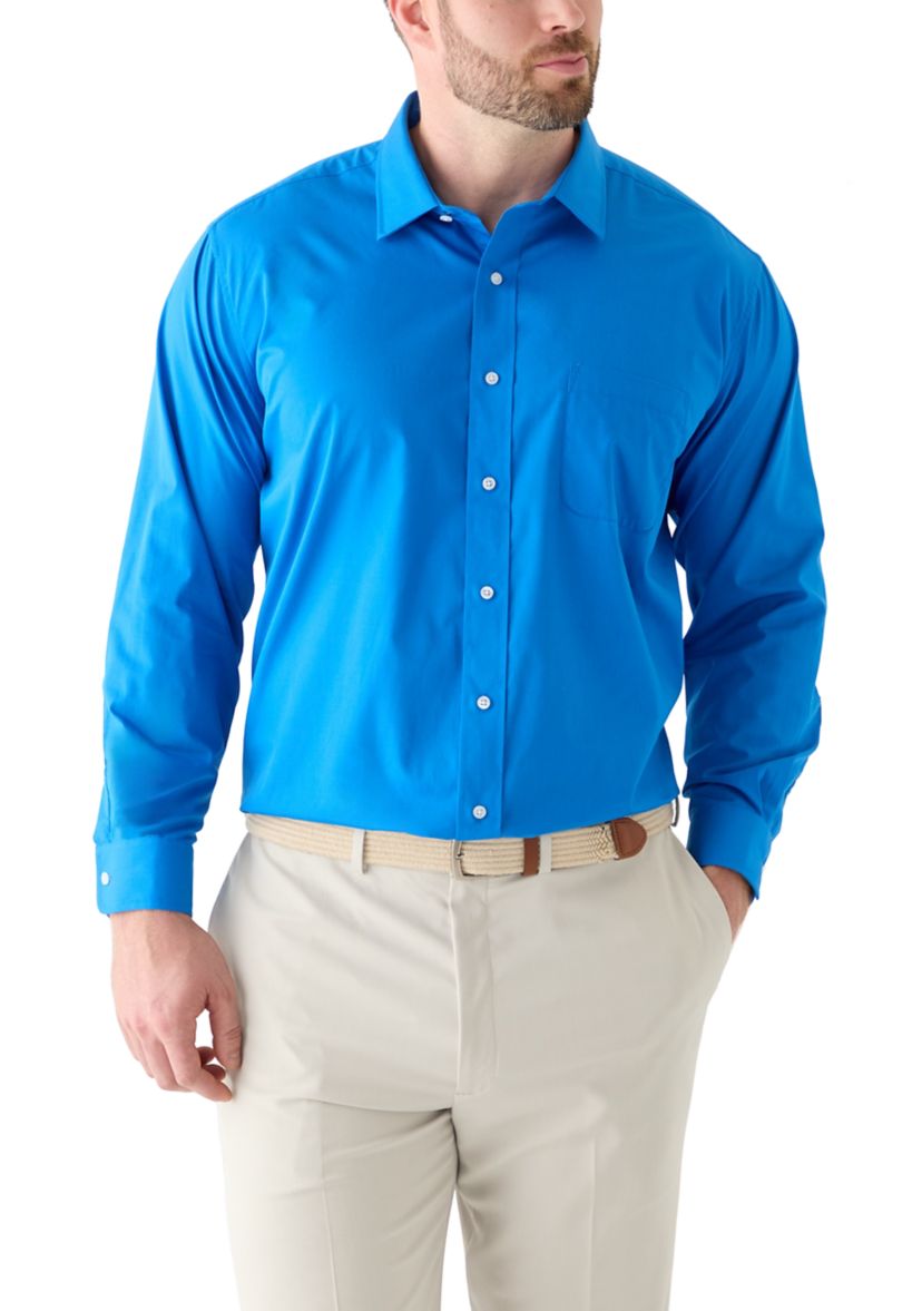 Mens Big Solid Dress Shirt