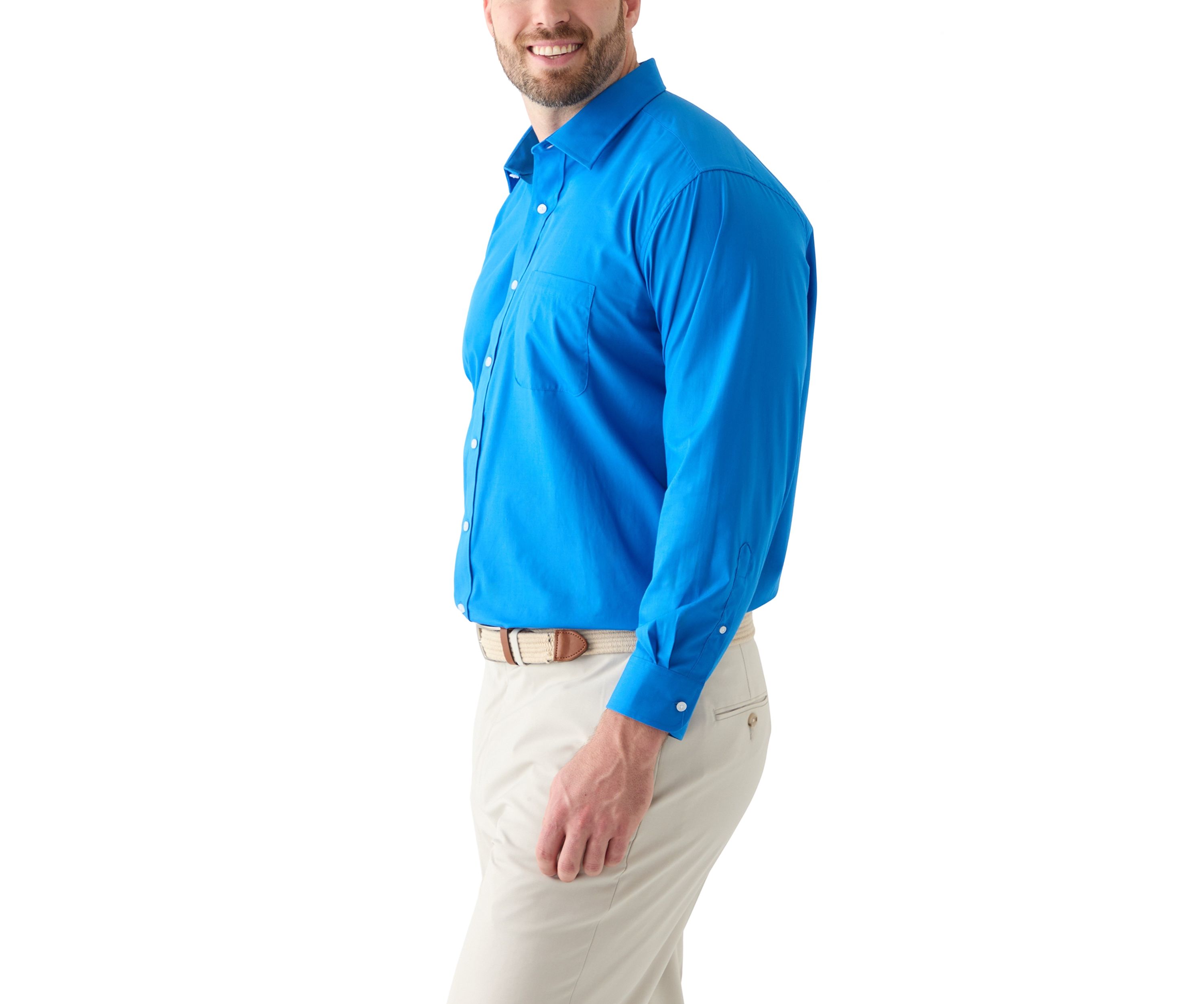 Mens Big Solid Dress Shirt