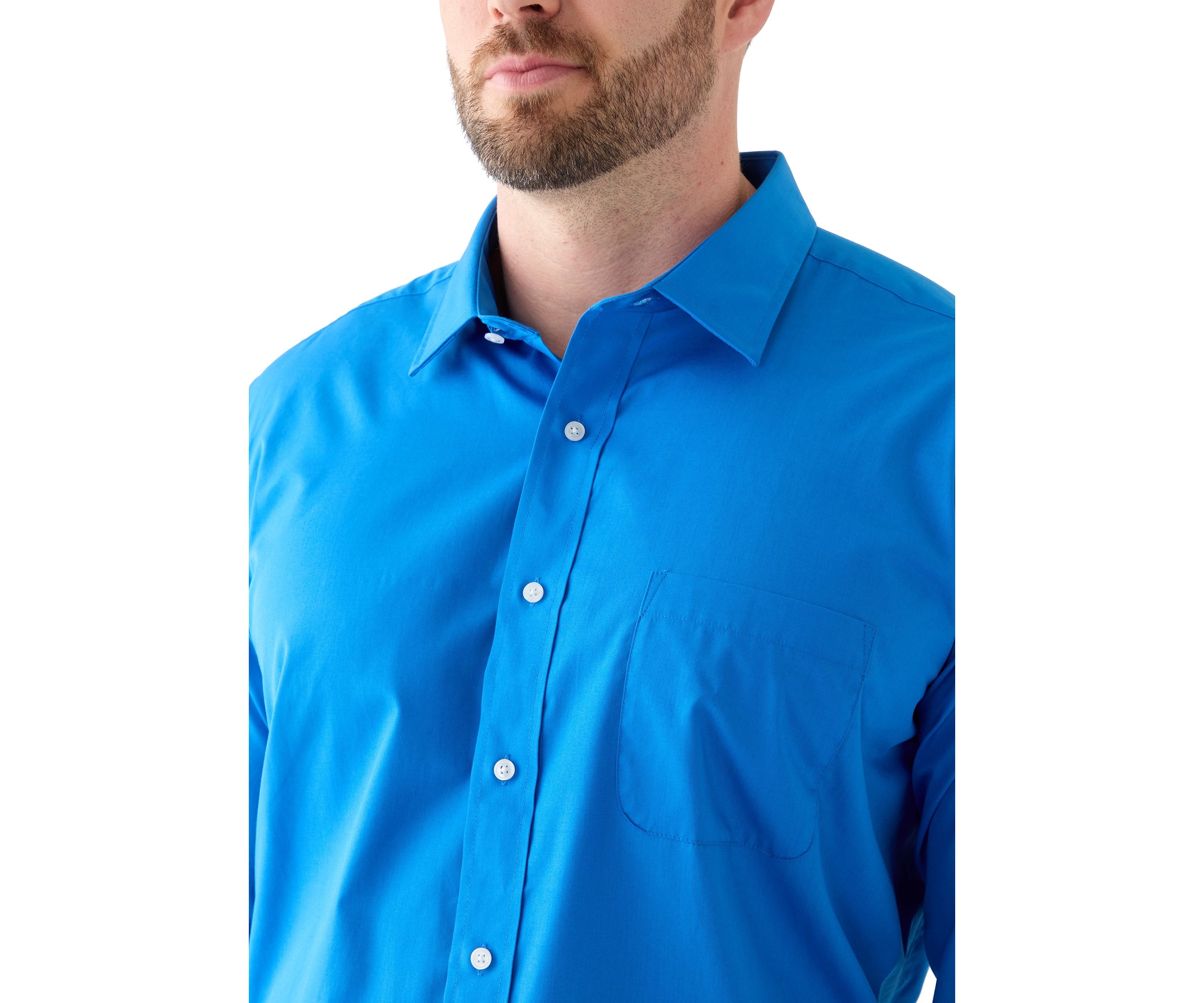 Mens Big Solid Dress Shirt