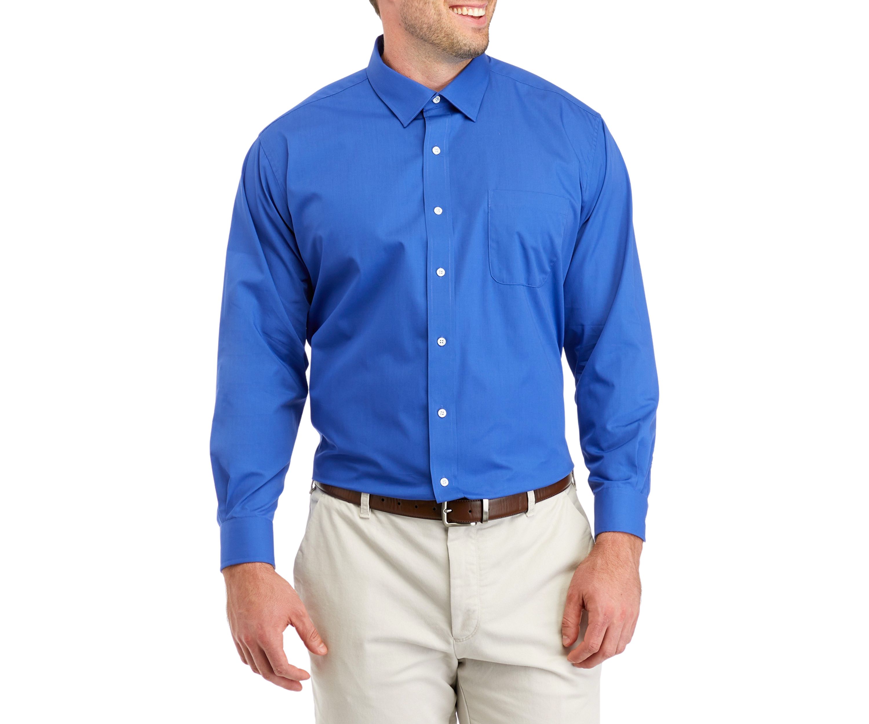 Mens Big Solid Collar Shirt 