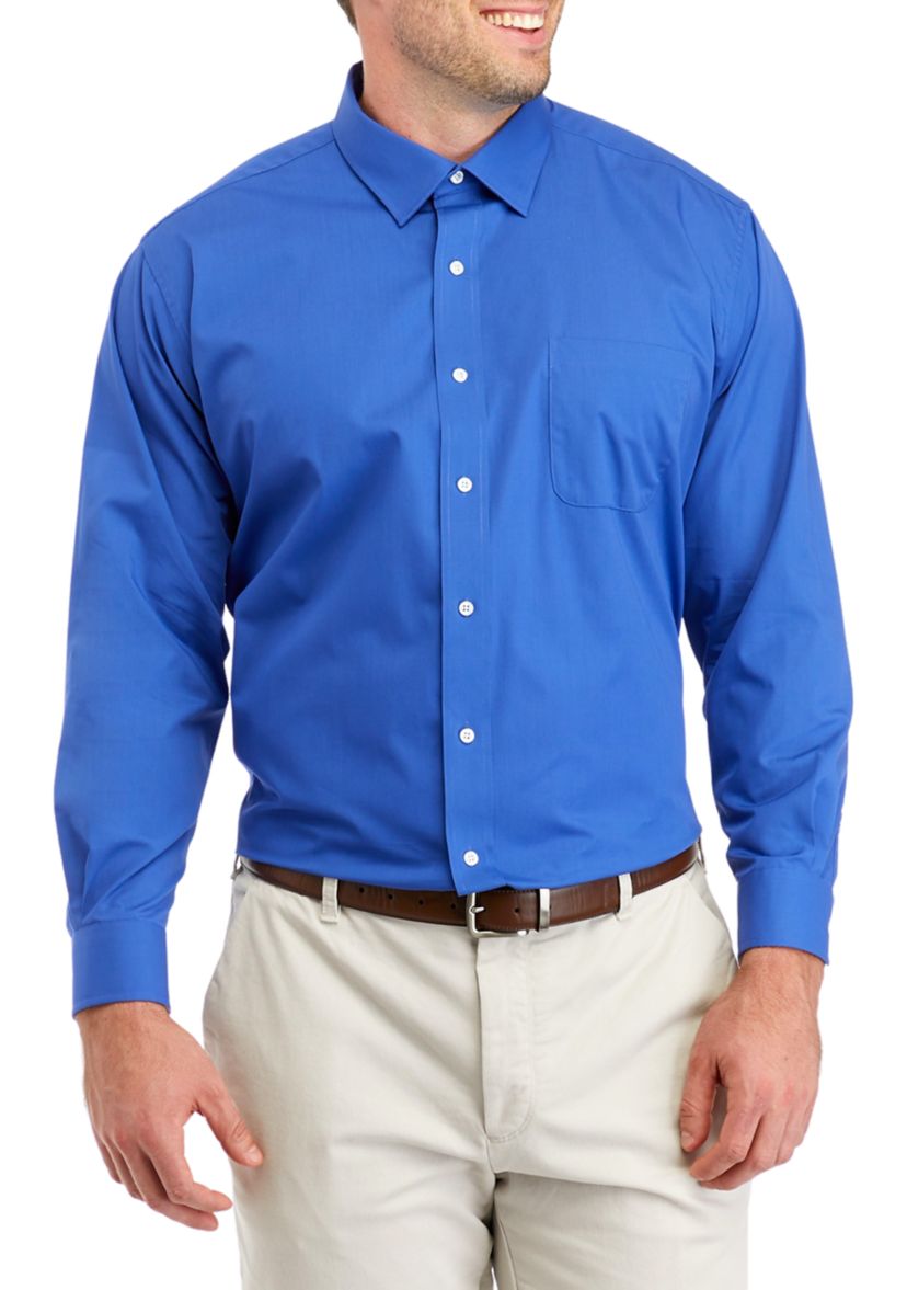Mens Big Solid Collar Shirt 