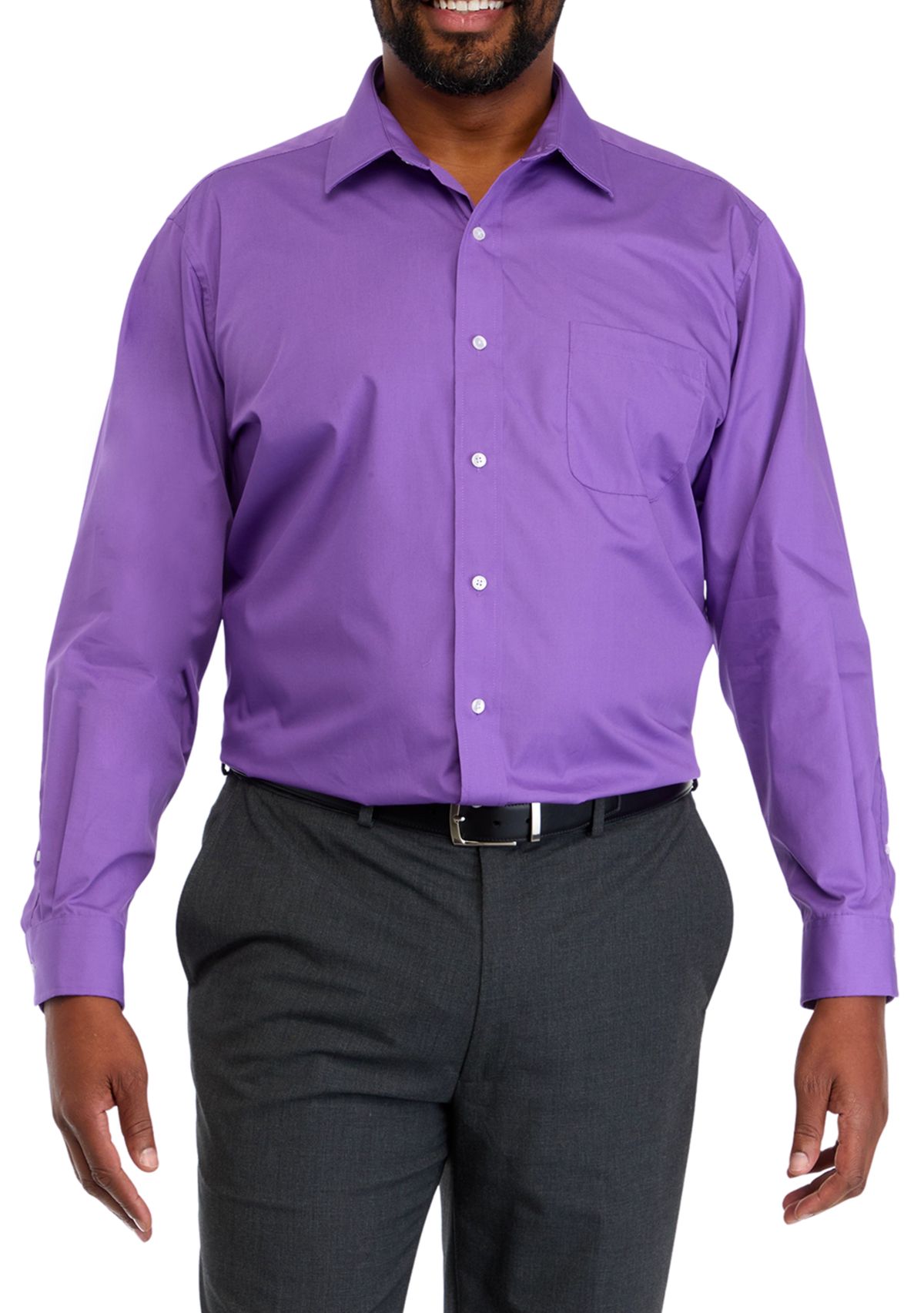 Big & Tall  Fashion Solid Dress Shirt 