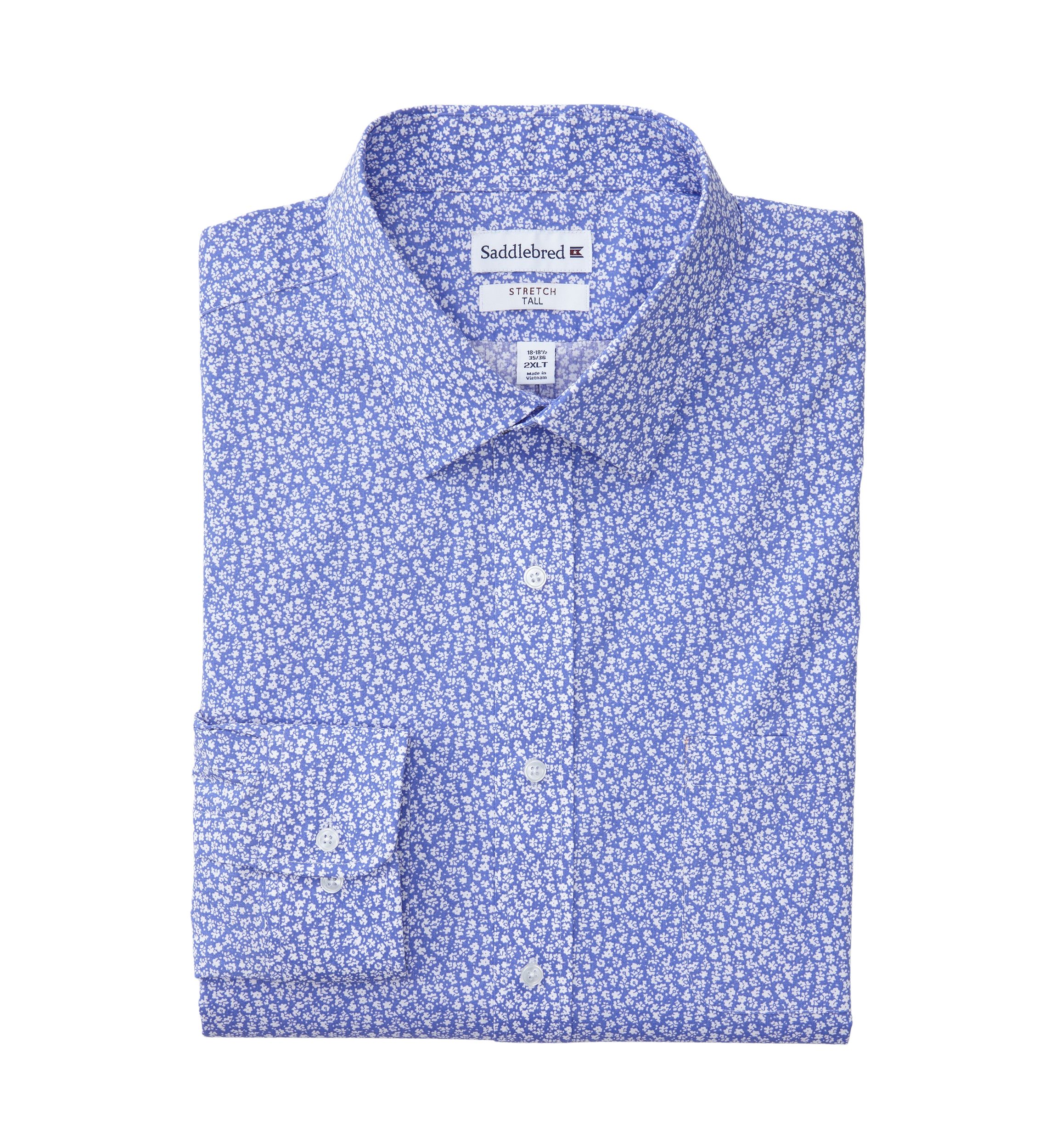 Mens Big Floral Printed Button Down Shirt