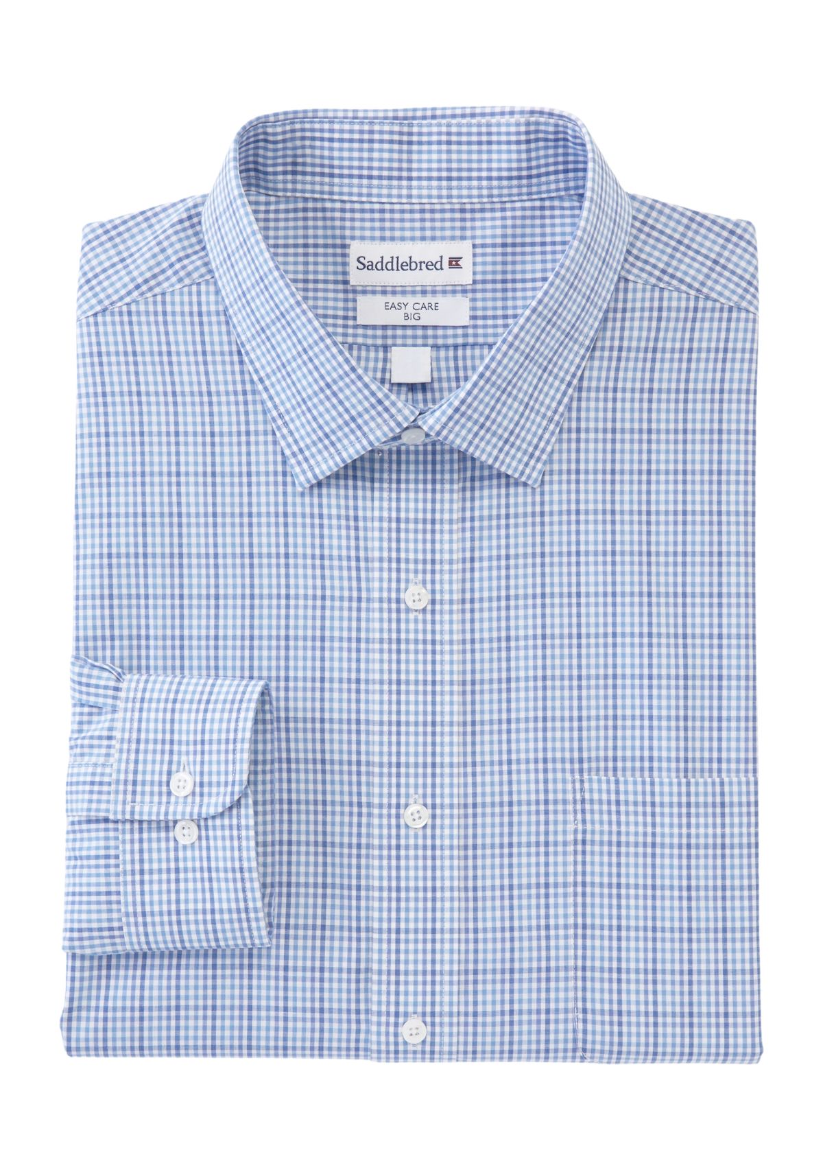Mens Big Plaid Stretch Collar Shirt