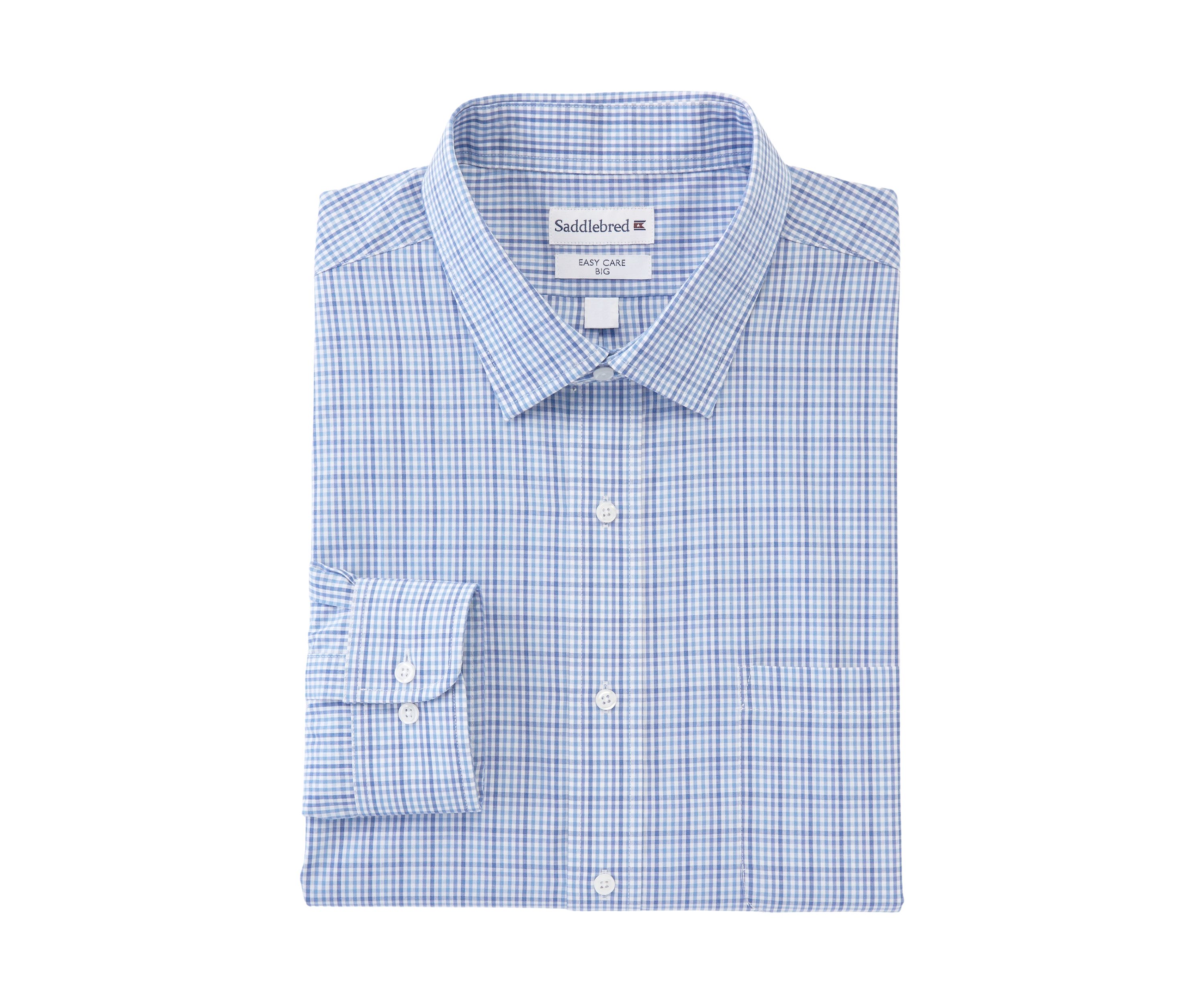 Mens Big Plaid Stretch Collar Shirt