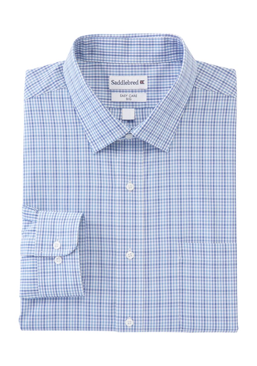 Mens Big Plaid Stretch Collar Shirt