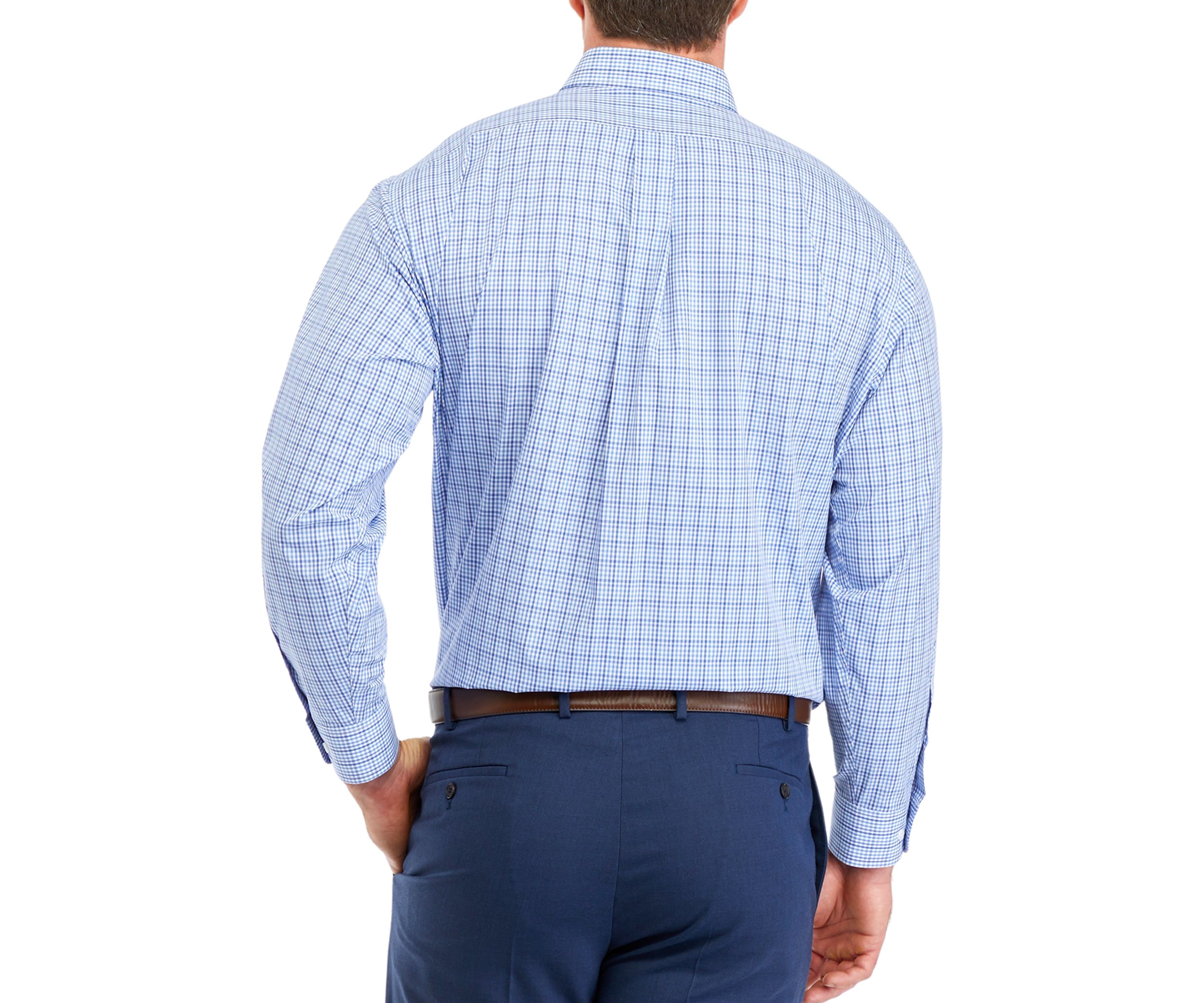 Mens Big Plaid Stretch Collar Shirt
