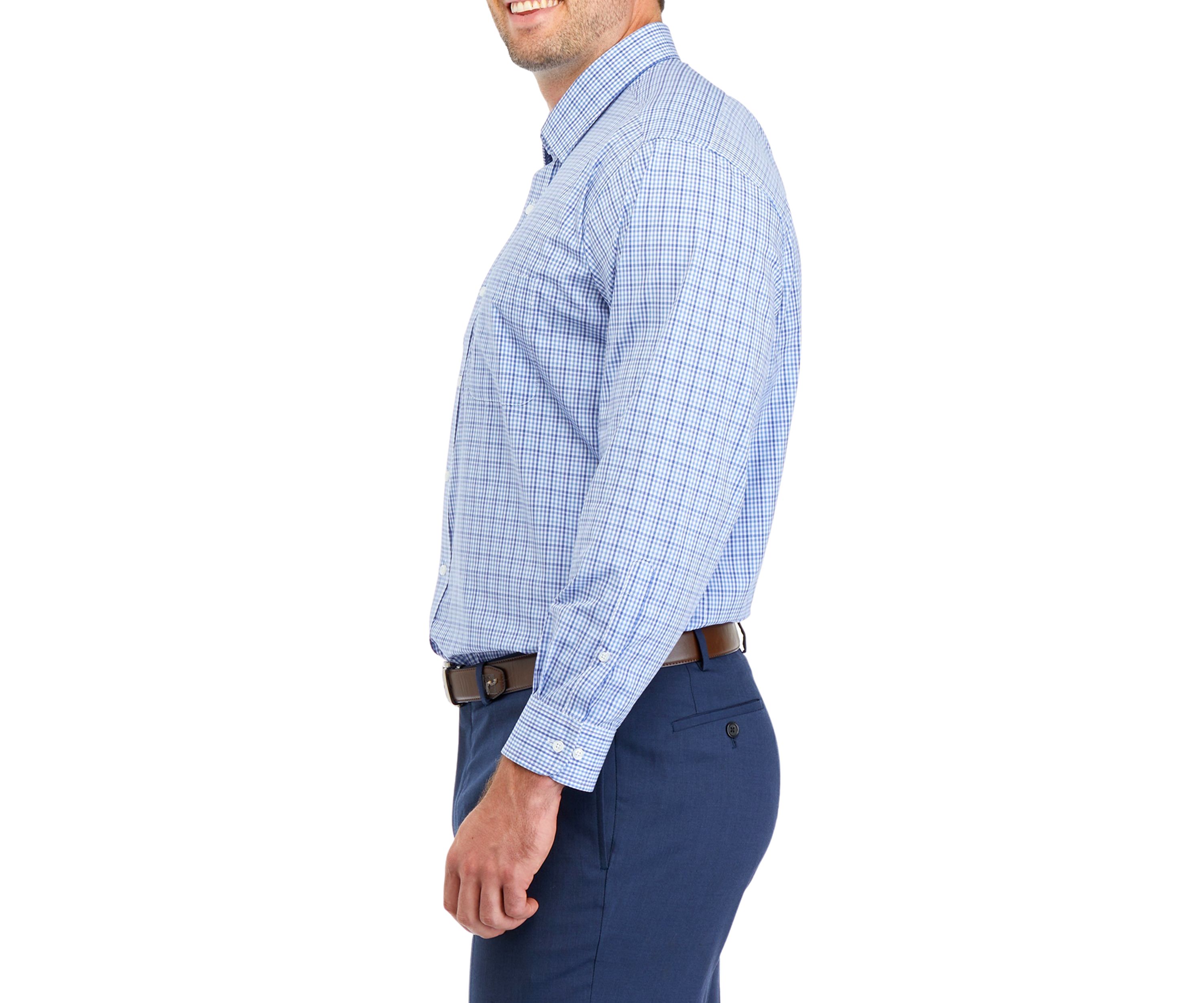 Mens Big Plaid Stretch Collar Shirt