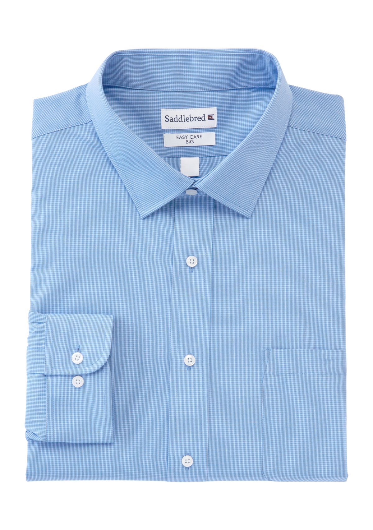 Mens Big Grid Stretch Collar Shirt