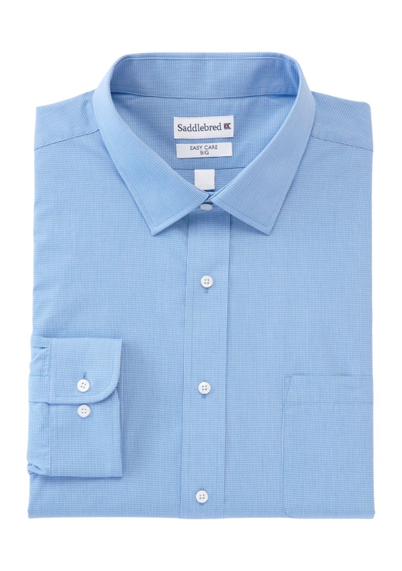 Mens Big Grid Stretch Collar Shirt