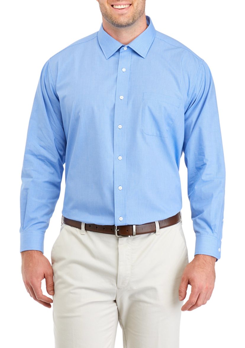 Mens Big Grid Stretch Collar Shirt
