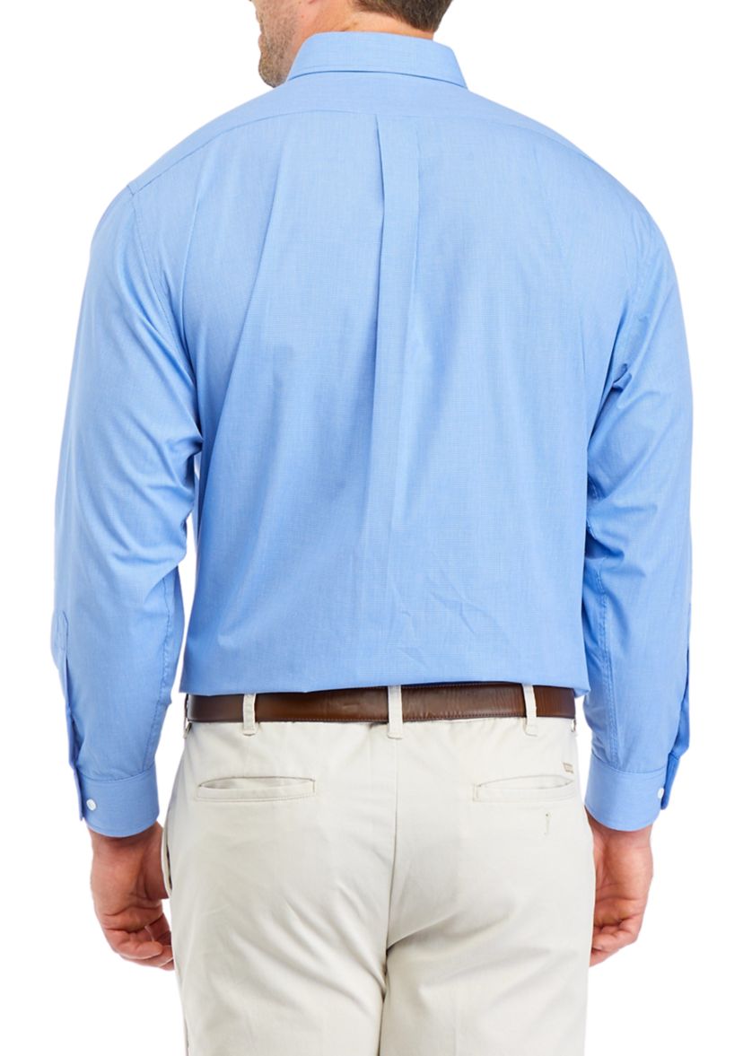 Mens Big Grid Stretch Collar Shirt