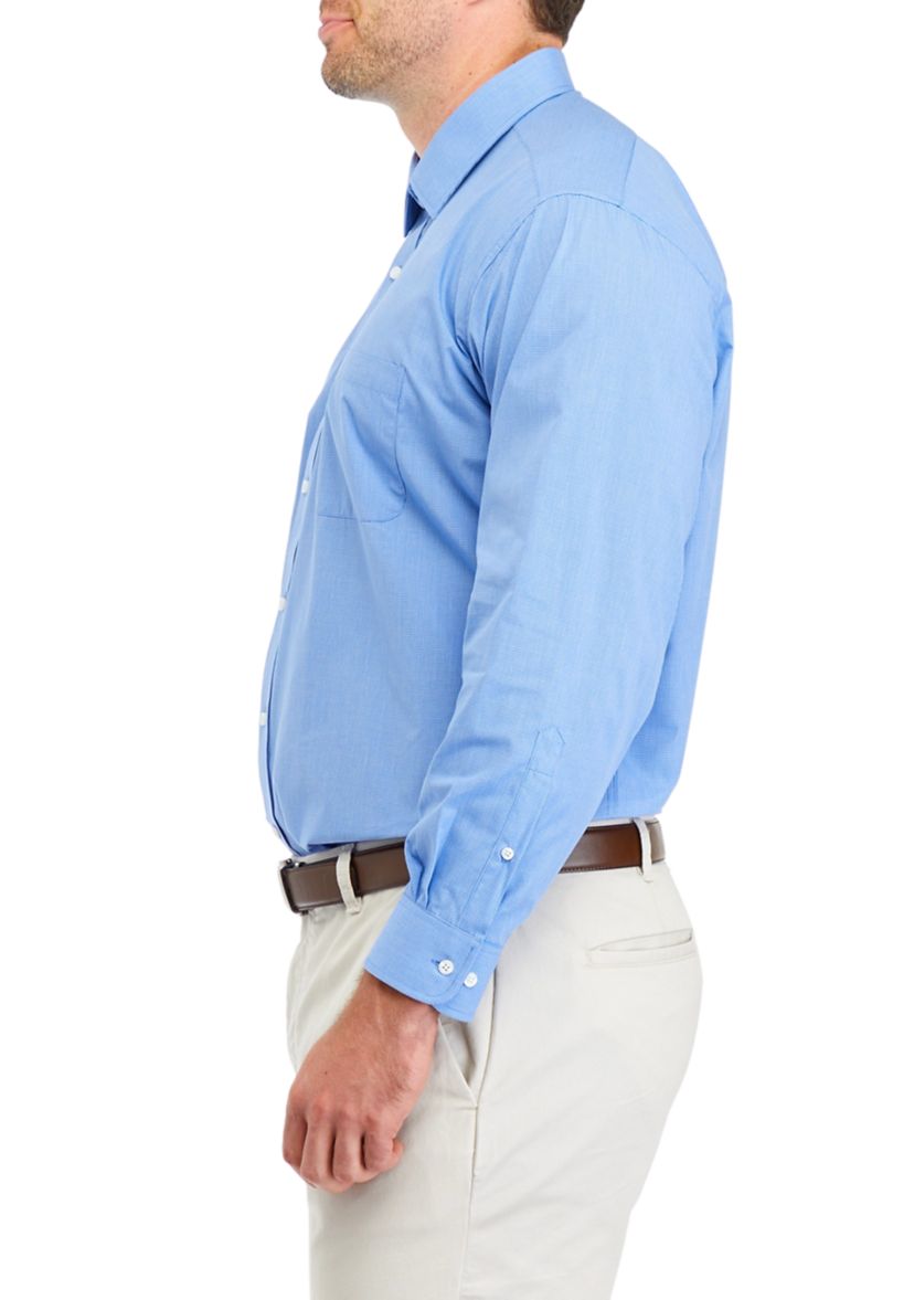 Mens Big Grid Stretch Collar Shirt