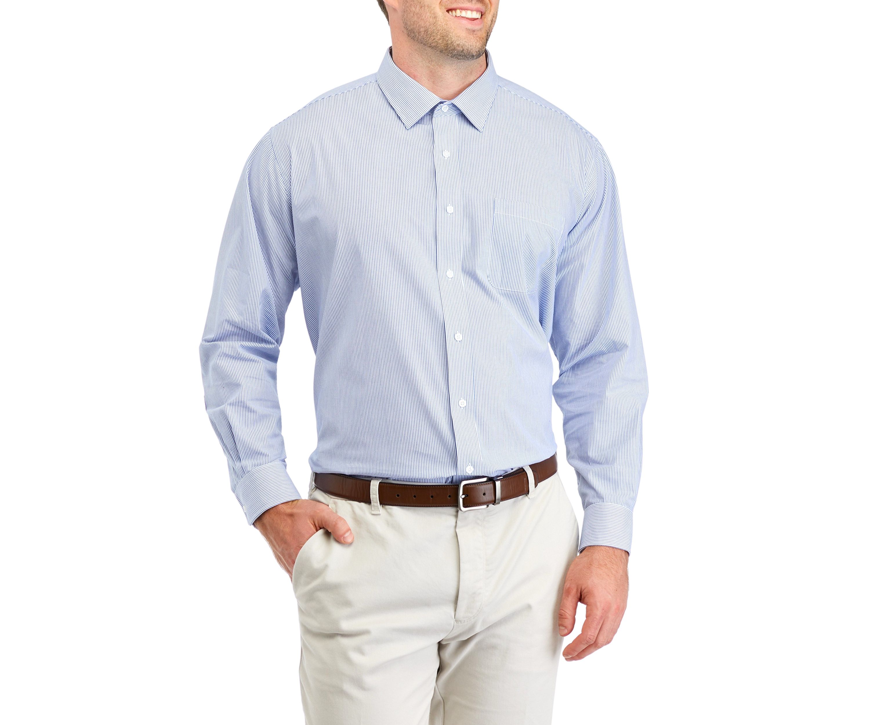 Mens Big Easy Care Stripe Stretch Collar Shirt
