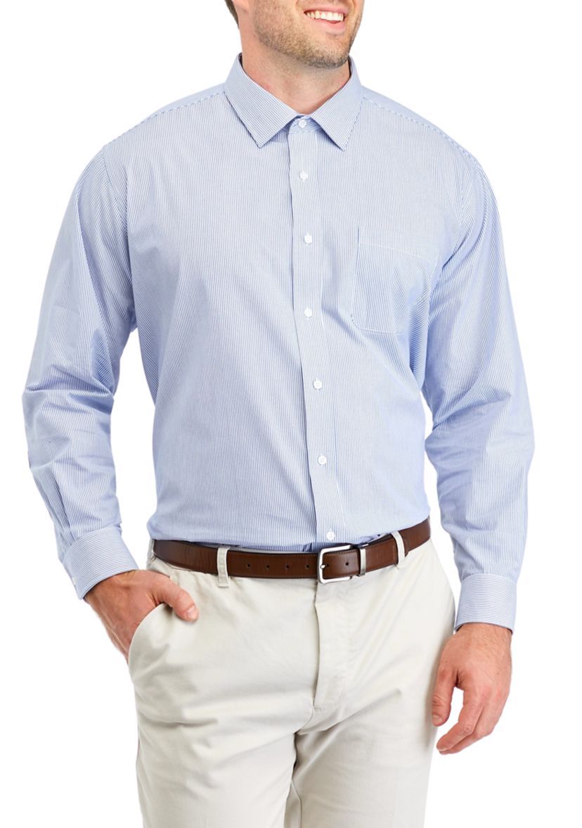 Mens Big Easy Care Stripe Stretch Collar Shirt