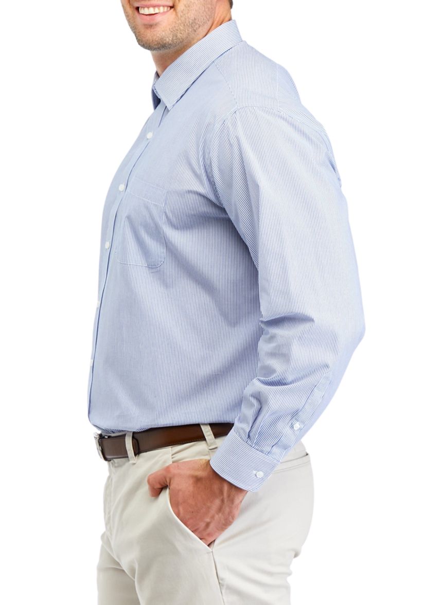 Mens Big Easy Care Stripe Stretch Collar Shirt