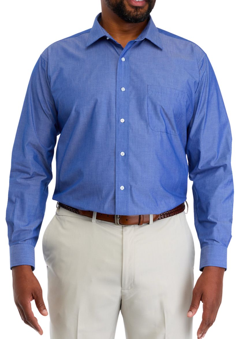 Mens Big Fashion Yarn Dye Dress Shirt