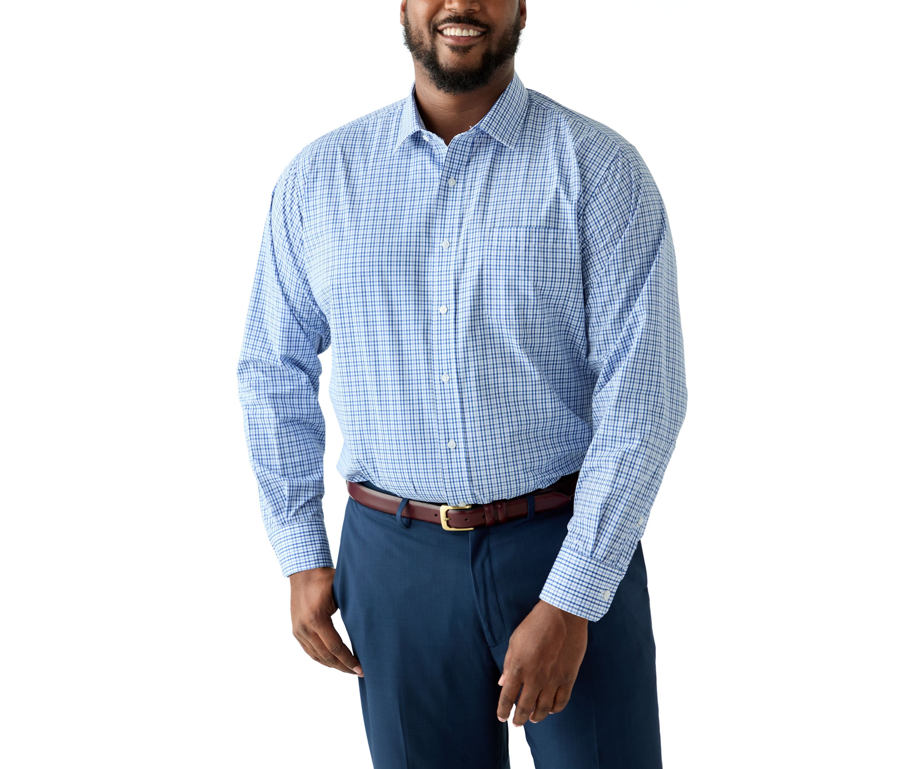 Mens Big Fashion Yarn Dye Dress Shirt
