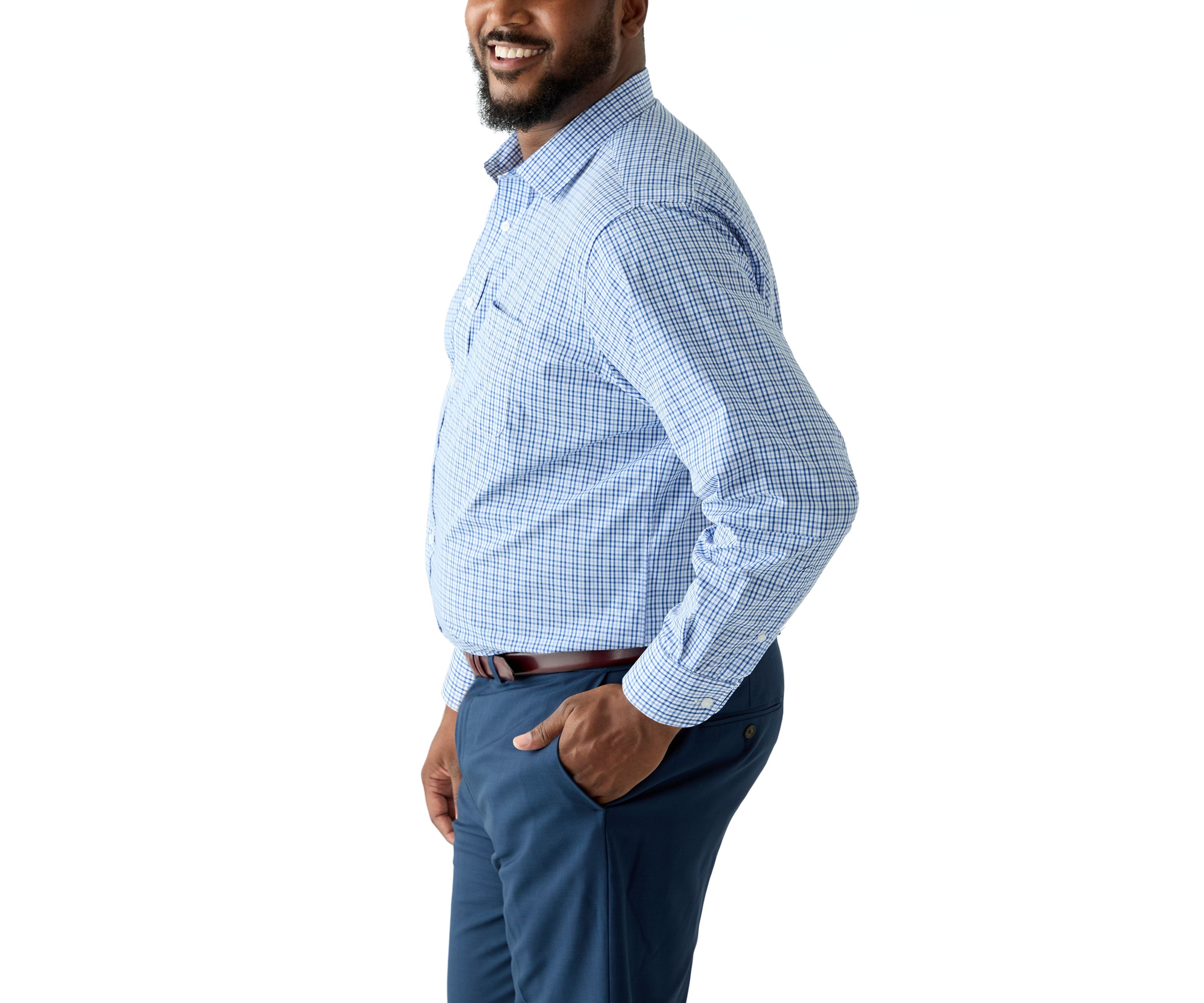 Mens Big Fashion Yarn Dye Dress Shirt