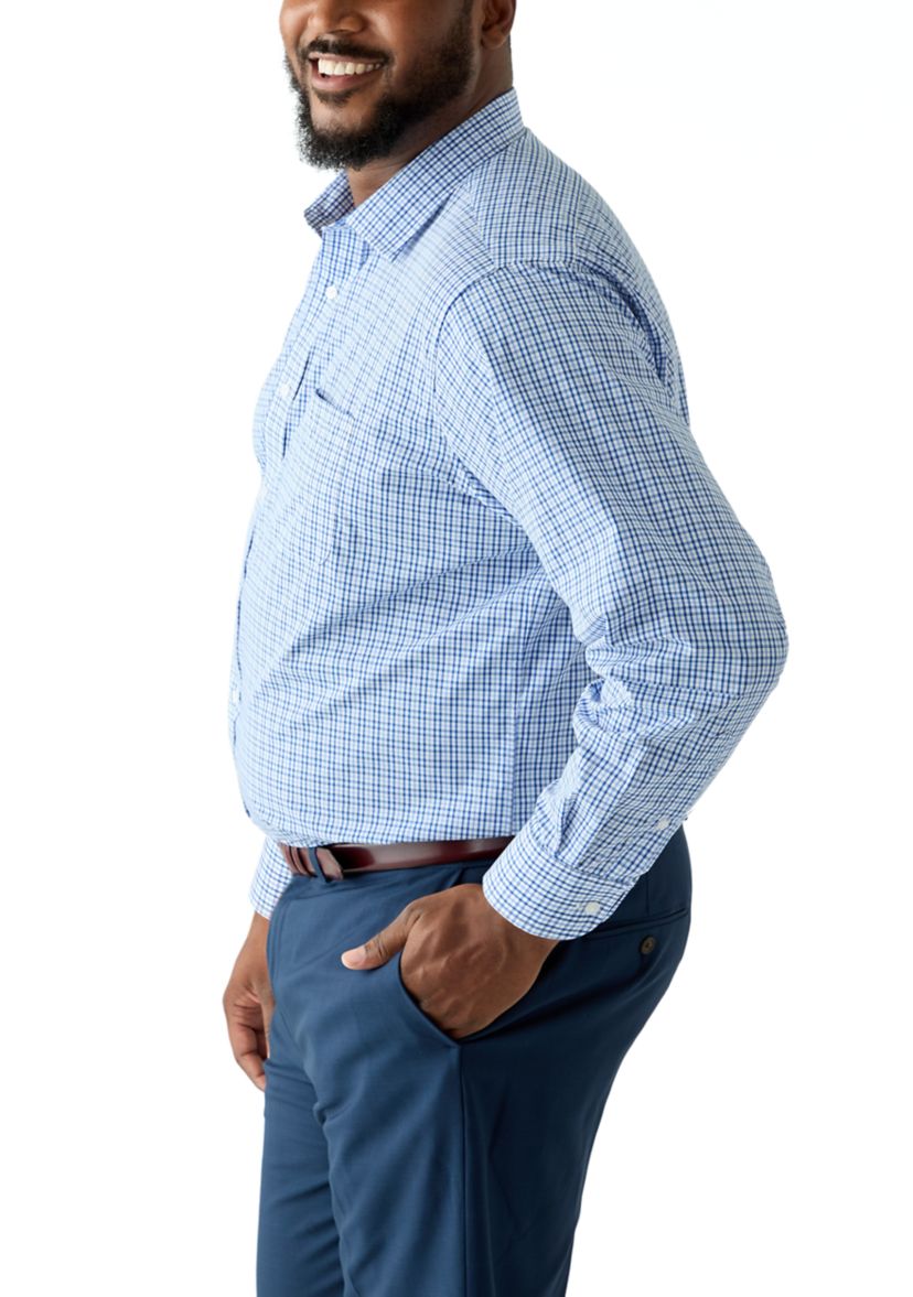 Mens Big Fashion Yarn Dye Dress Shirt