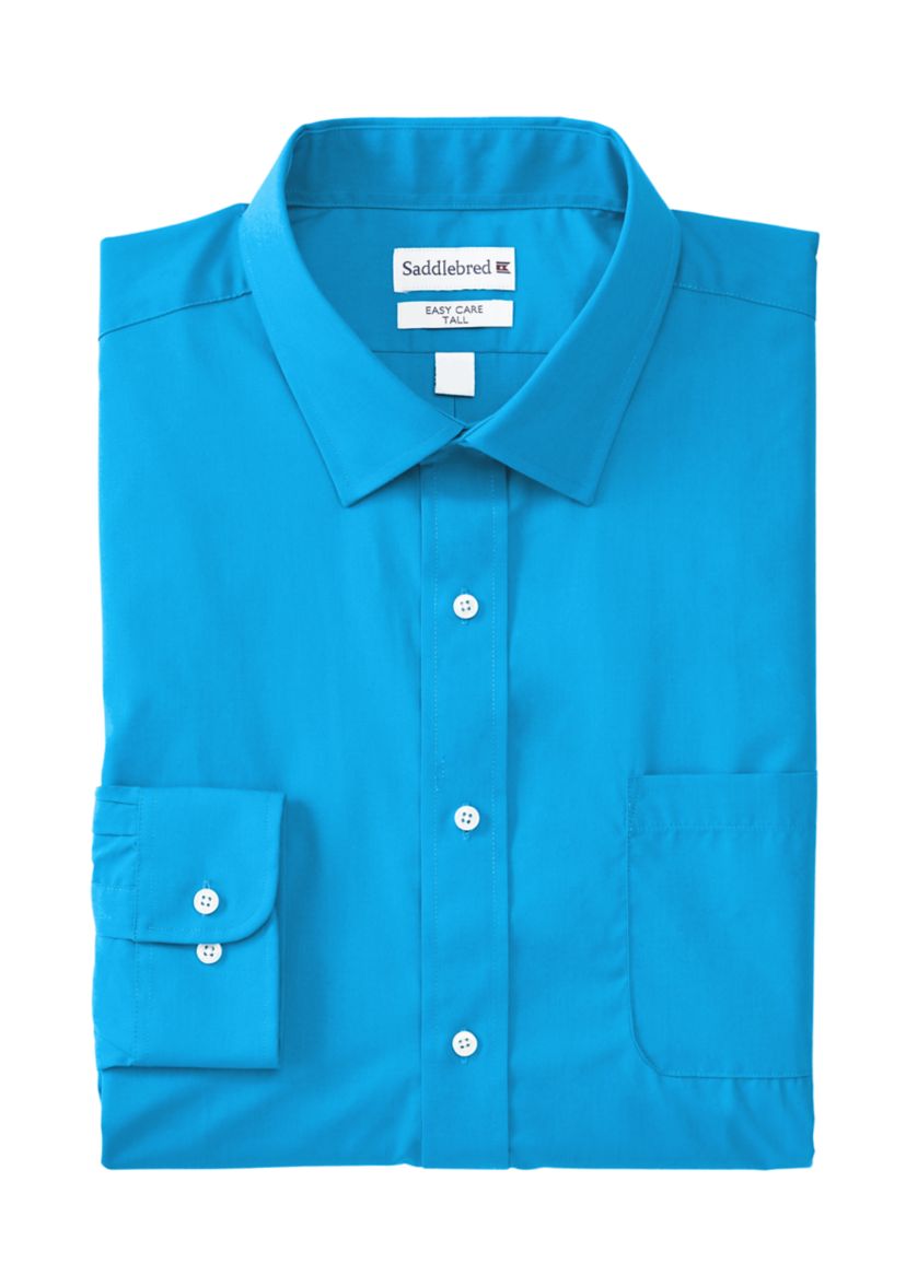 Mens Tall Solid Stretch Collar Shirt 