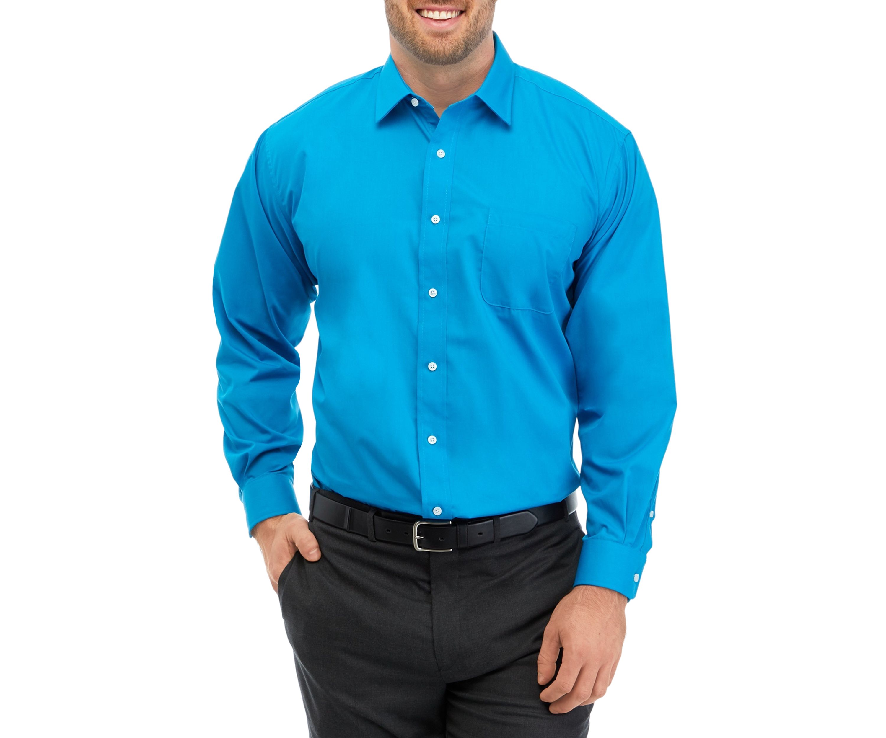 Mens Tall Solid Stretch Collar Shirt 