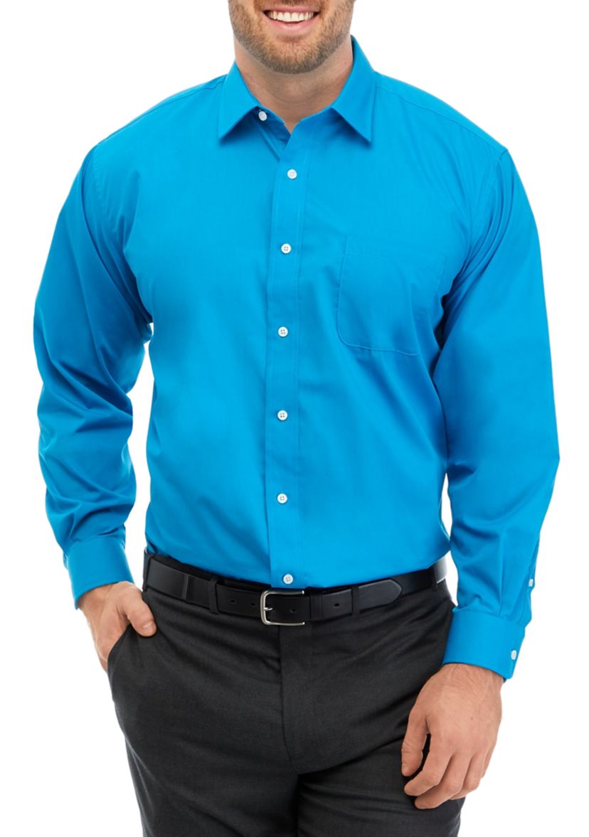 Mens Tall Solid Stretch Collar Shirt 