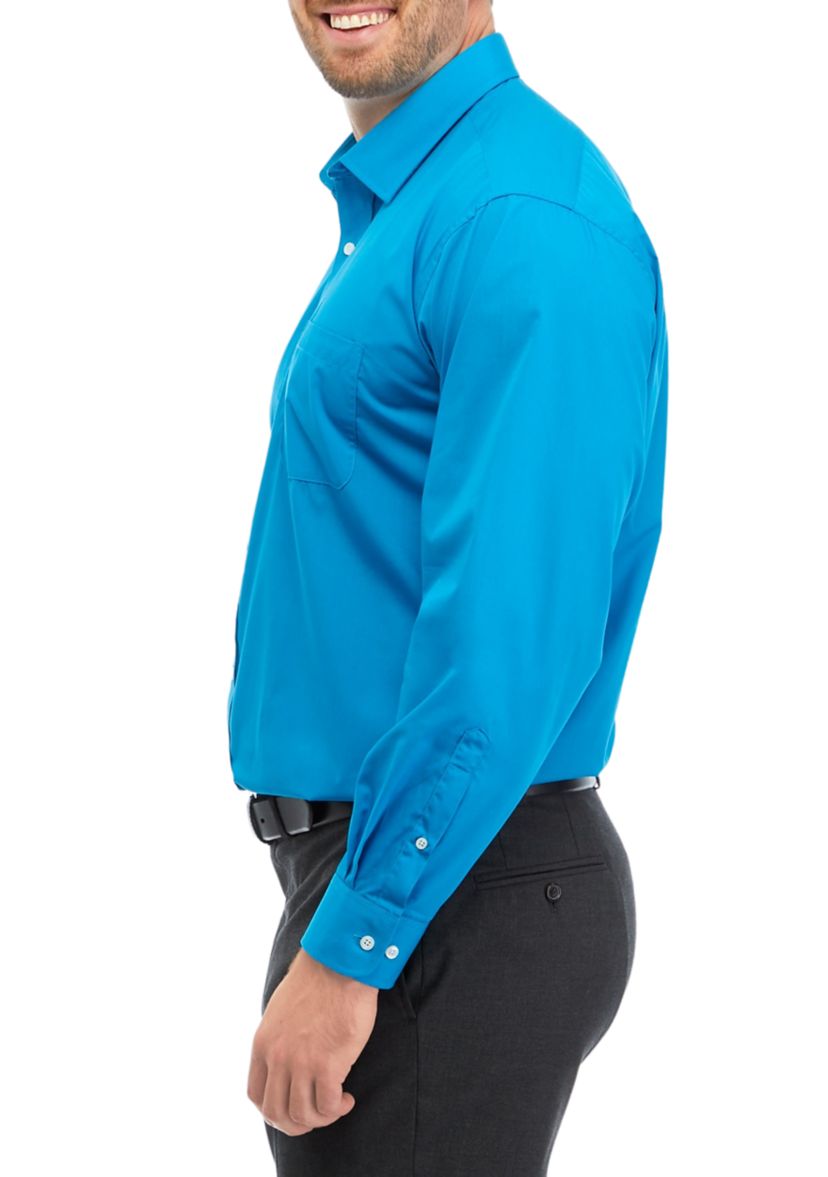 Mens Tall Solid Stretch Collar Shirt 