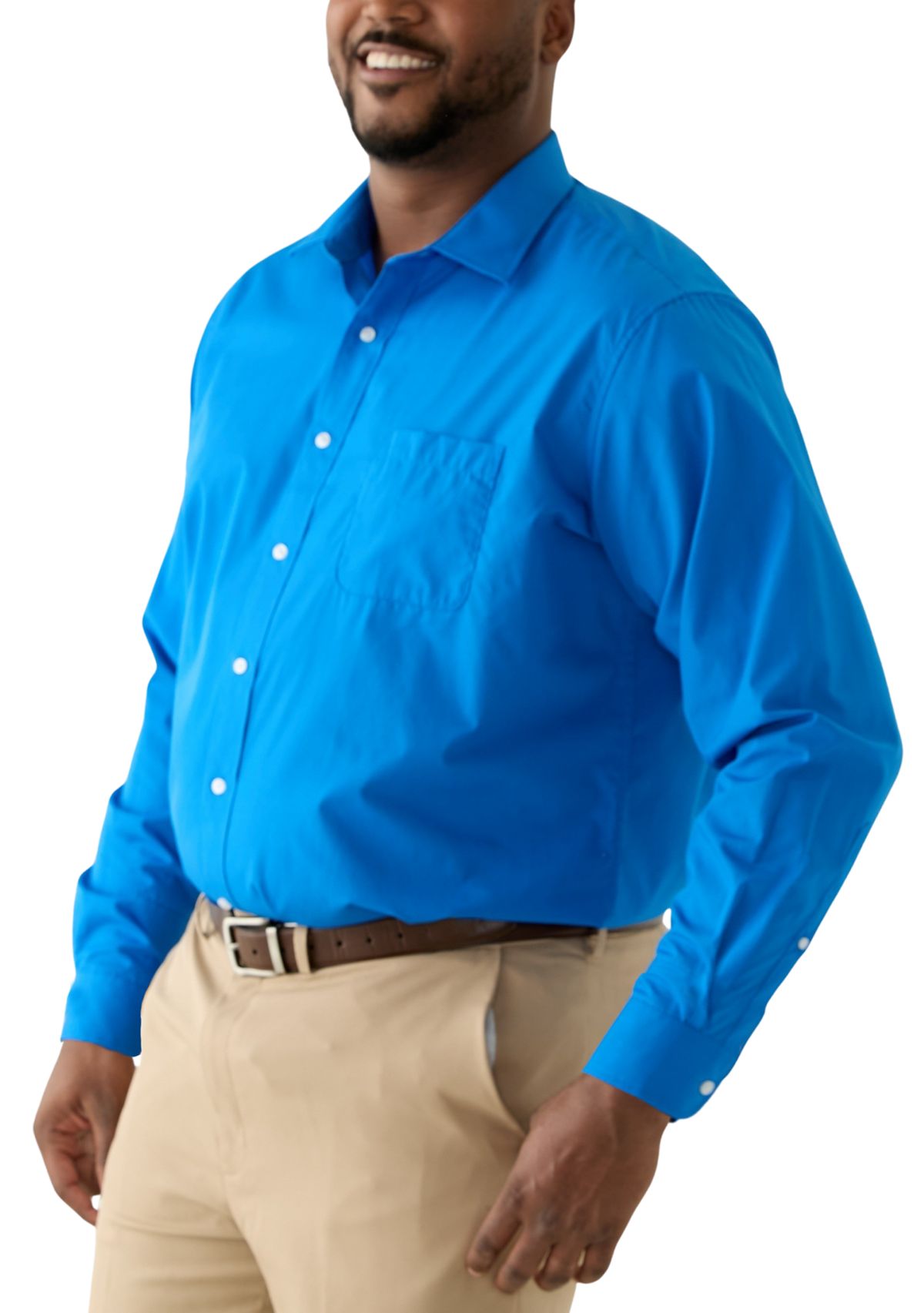 Mens Tall Solid Dress Shirt