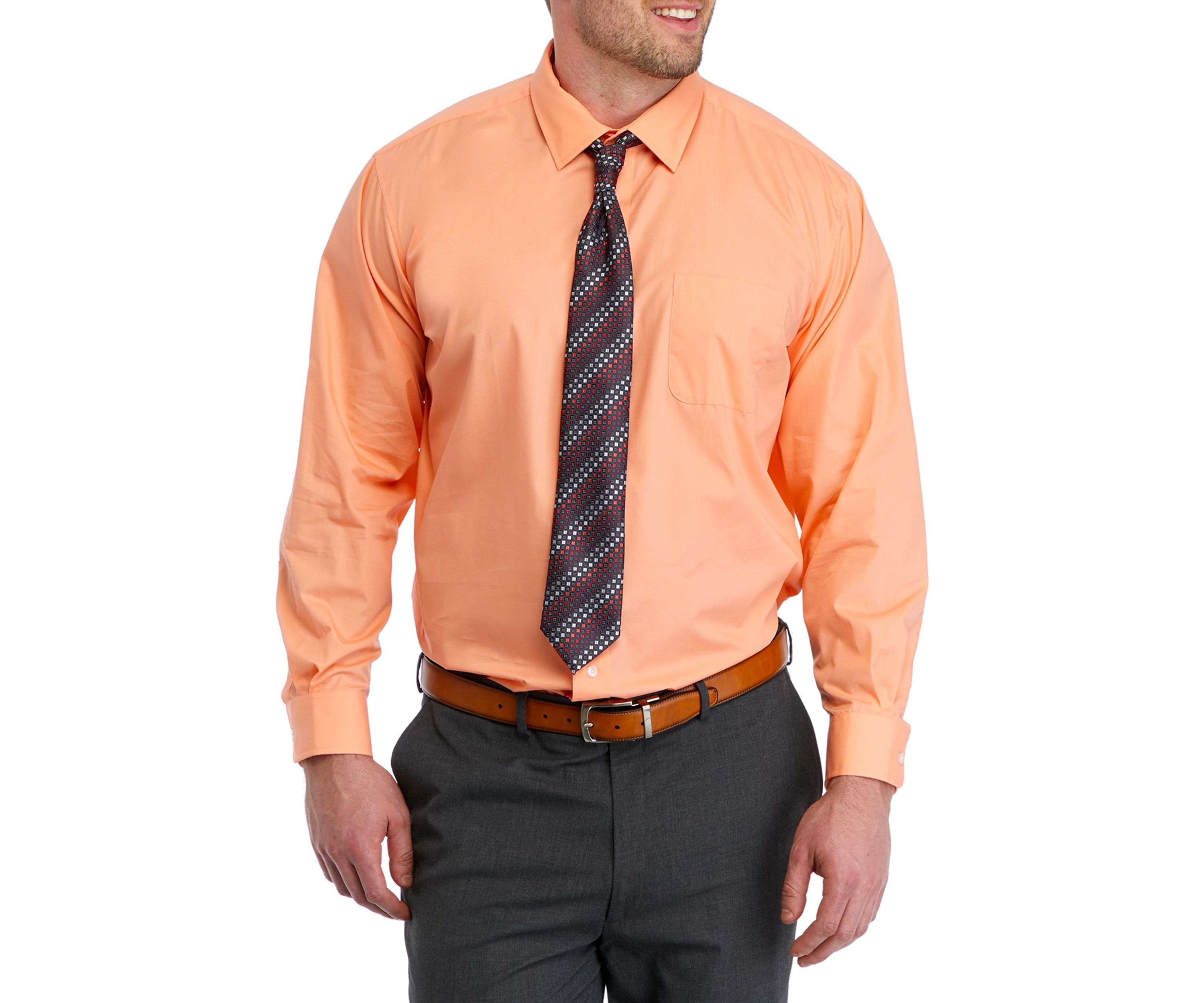 Mens Tall Solid Poplin Dress Shirt
