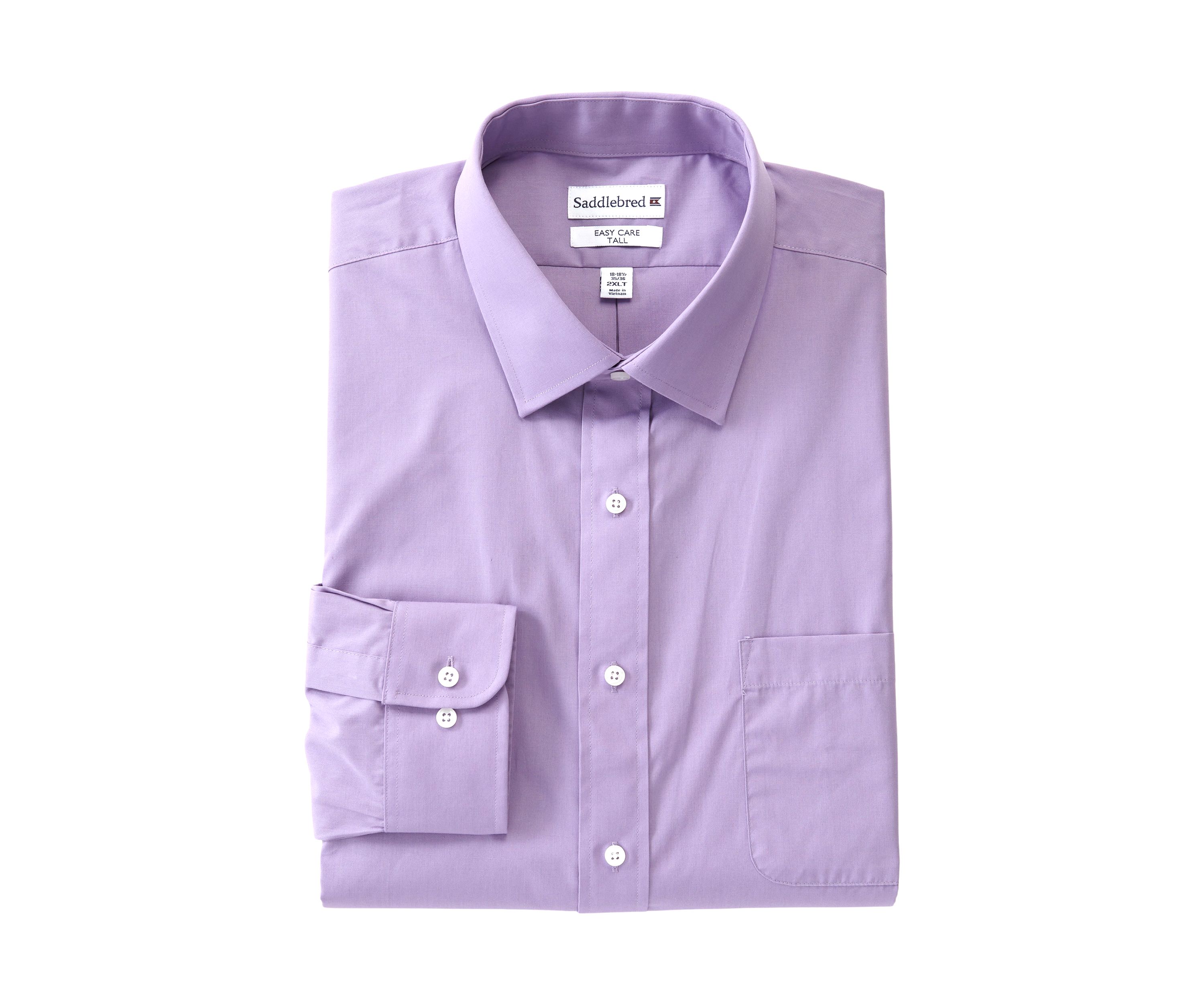 Mens Tall Solid Spread Collar Shirt