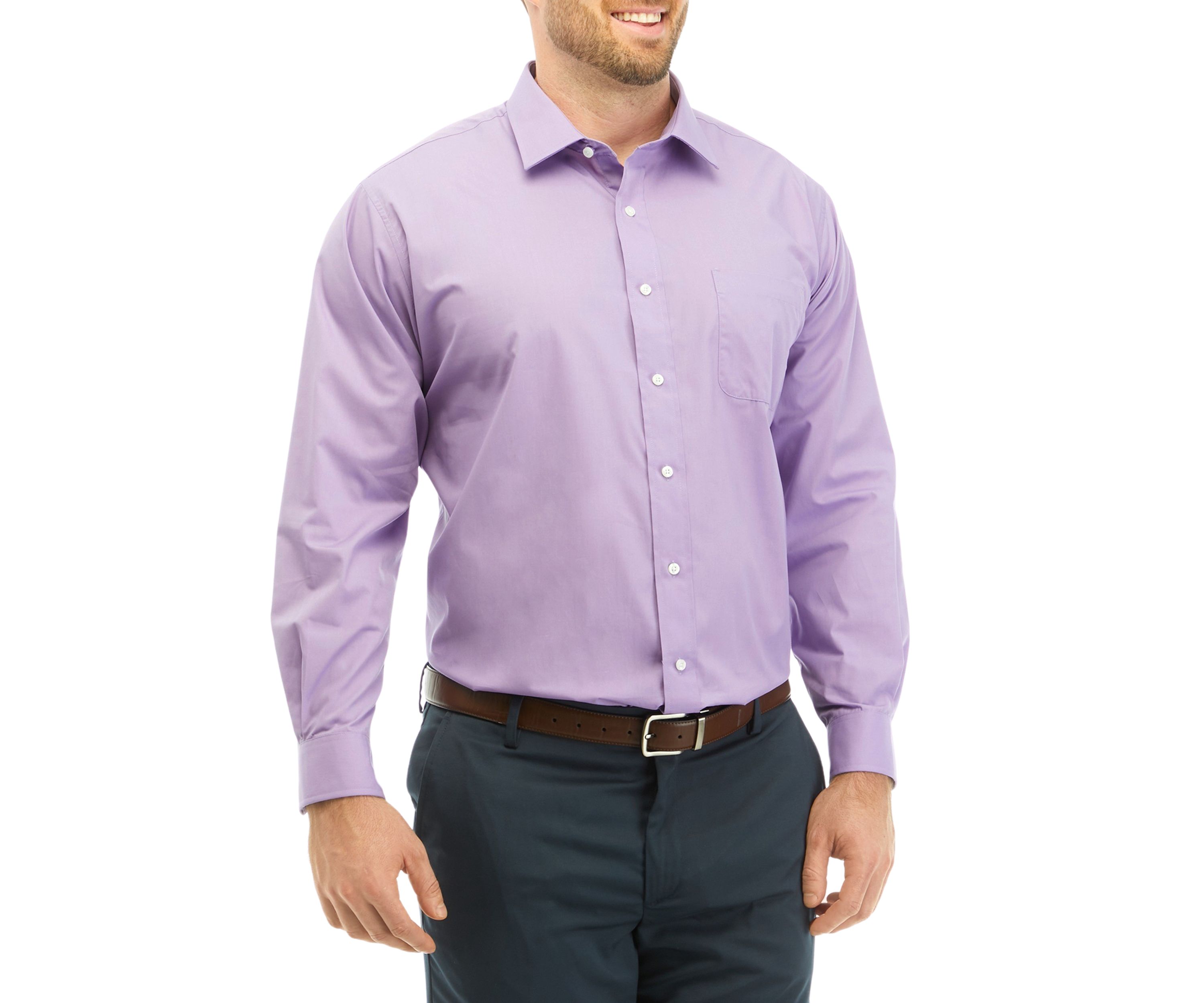Mens Tall Solid Spread Collar Shirt