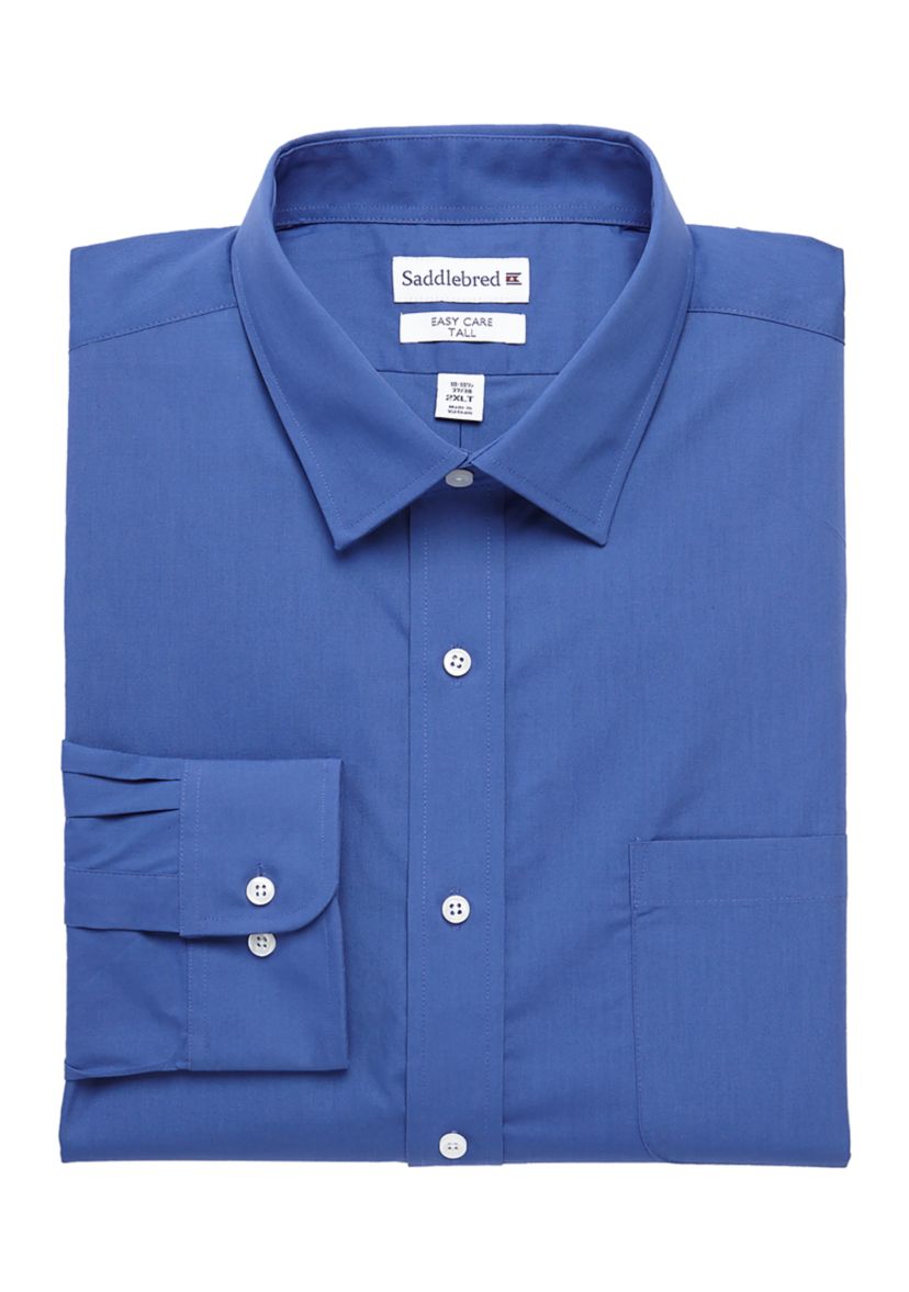 Mens Tall Solid Stretch Collar Shirt
