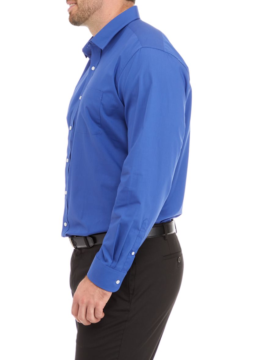 Mens Tall Solid Stretch Collar Shirt