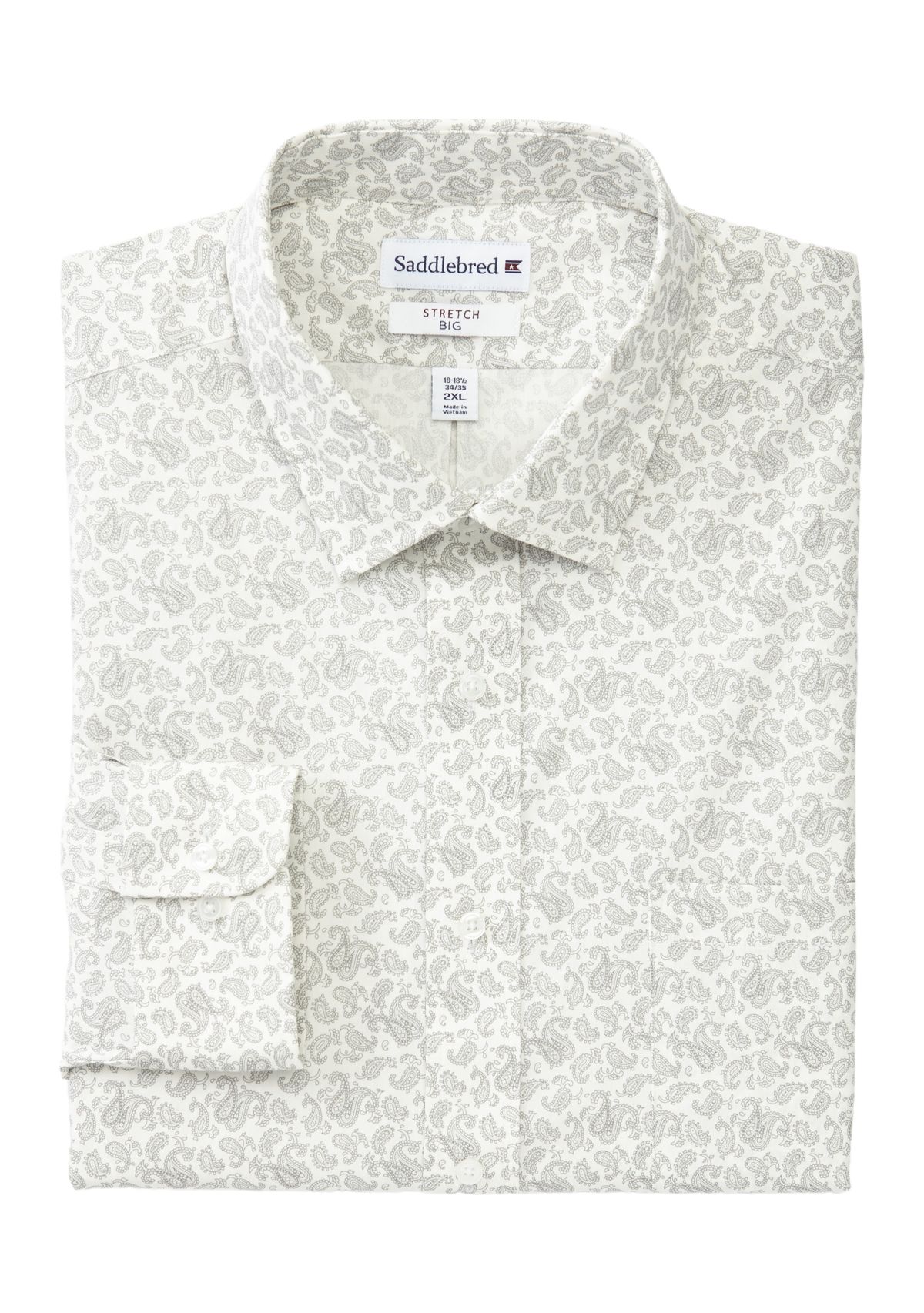 Big & Tall Printed Stretch Collar Shirt