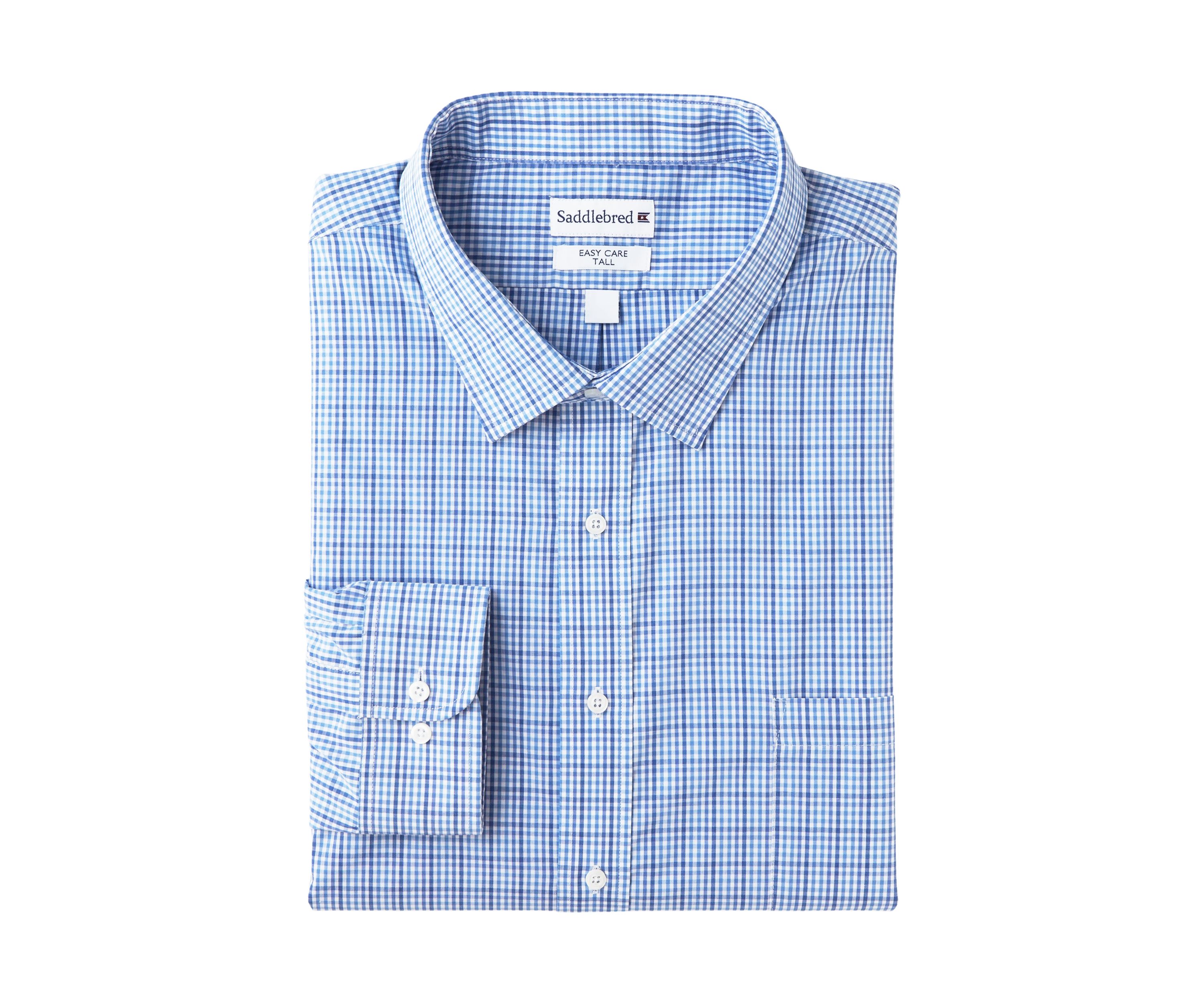 Mens Tall Plaid Dress Shirt