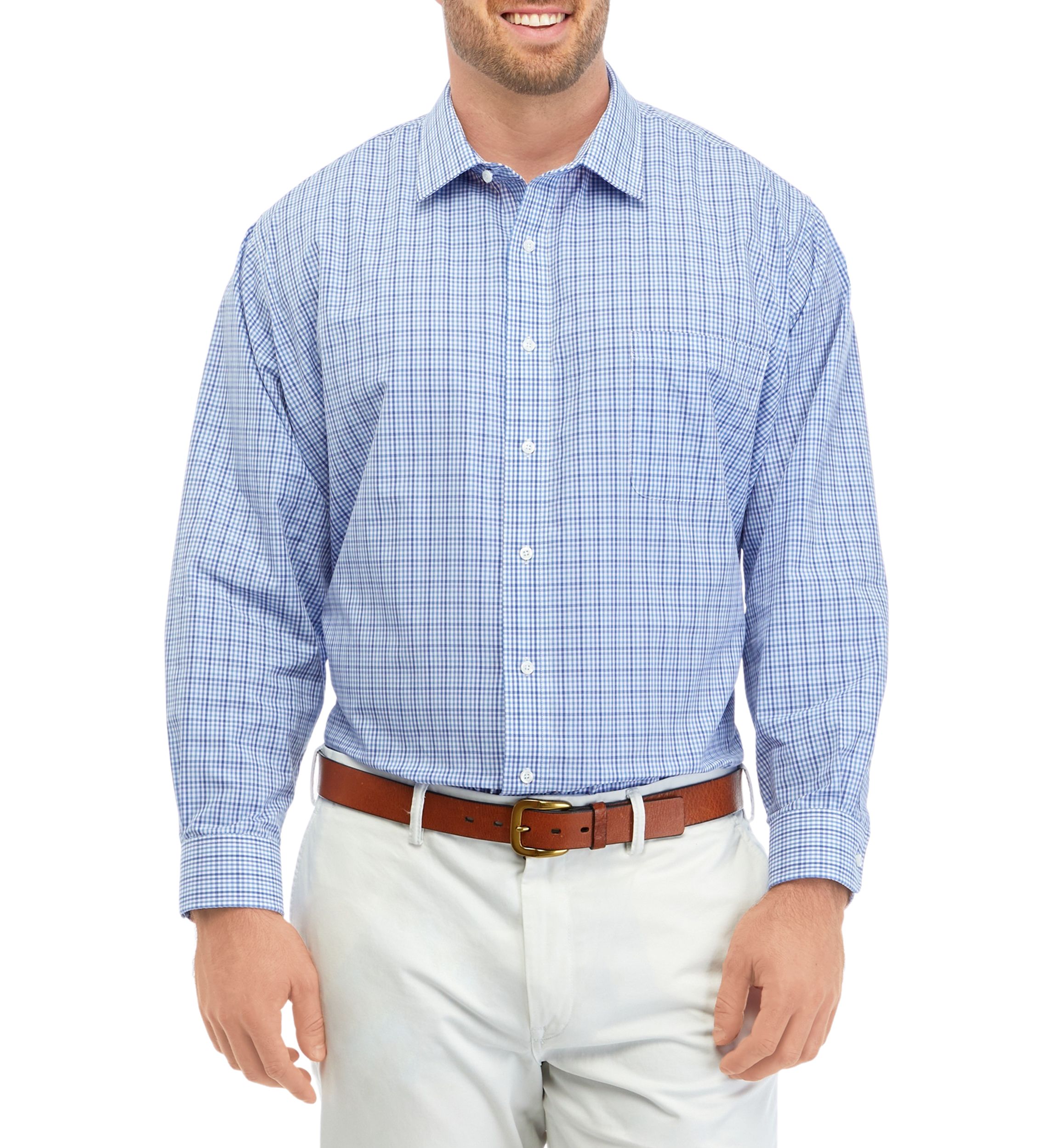 Mens Tall Plaid Dress Shirt