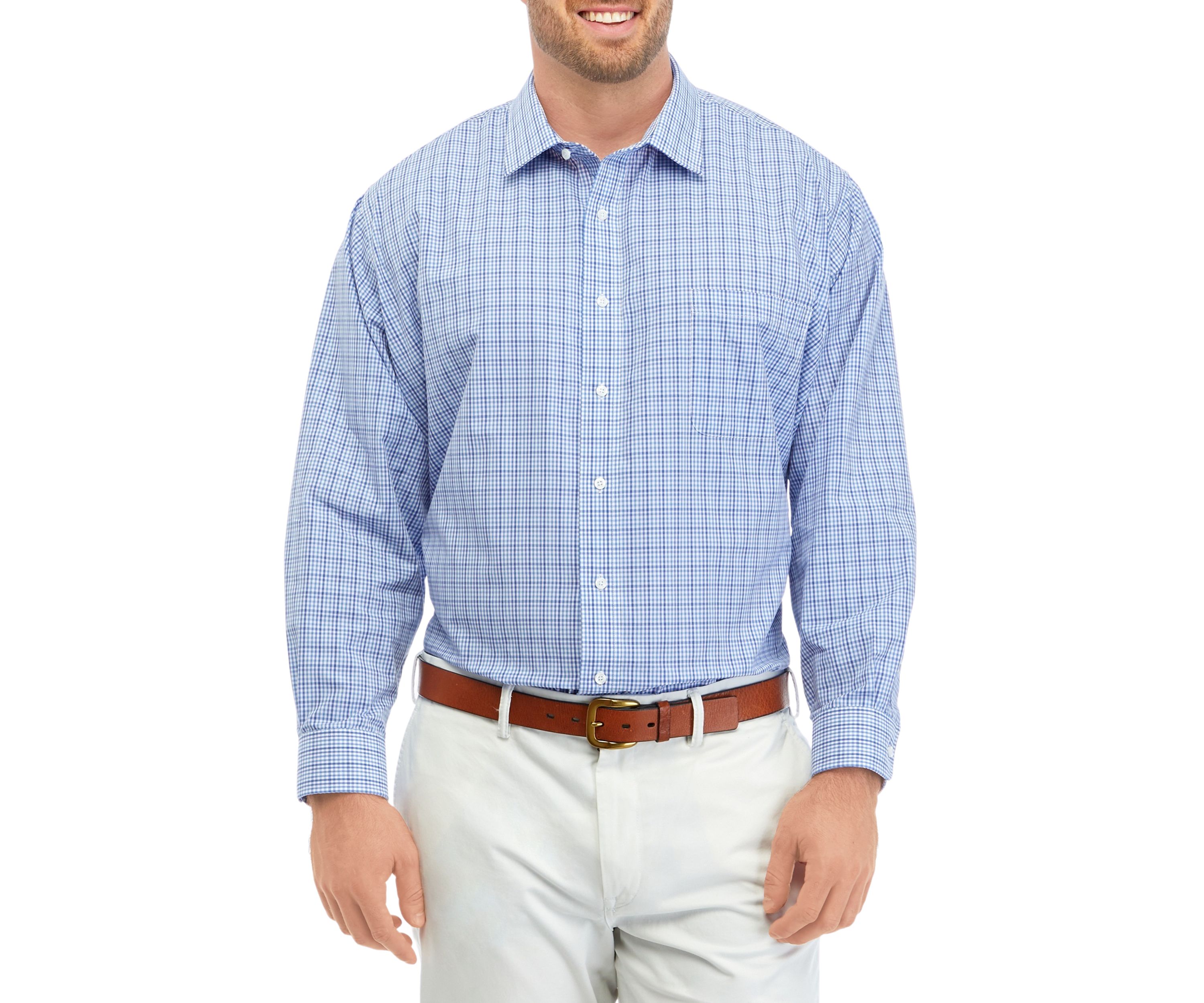 Mens Tall Plaid Dress Shirt