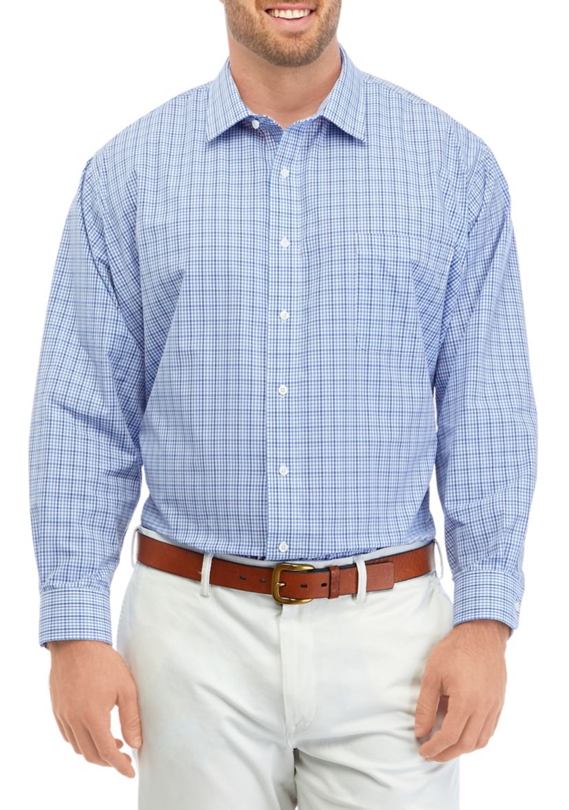 Mens Tall Plaid Dress Shirt